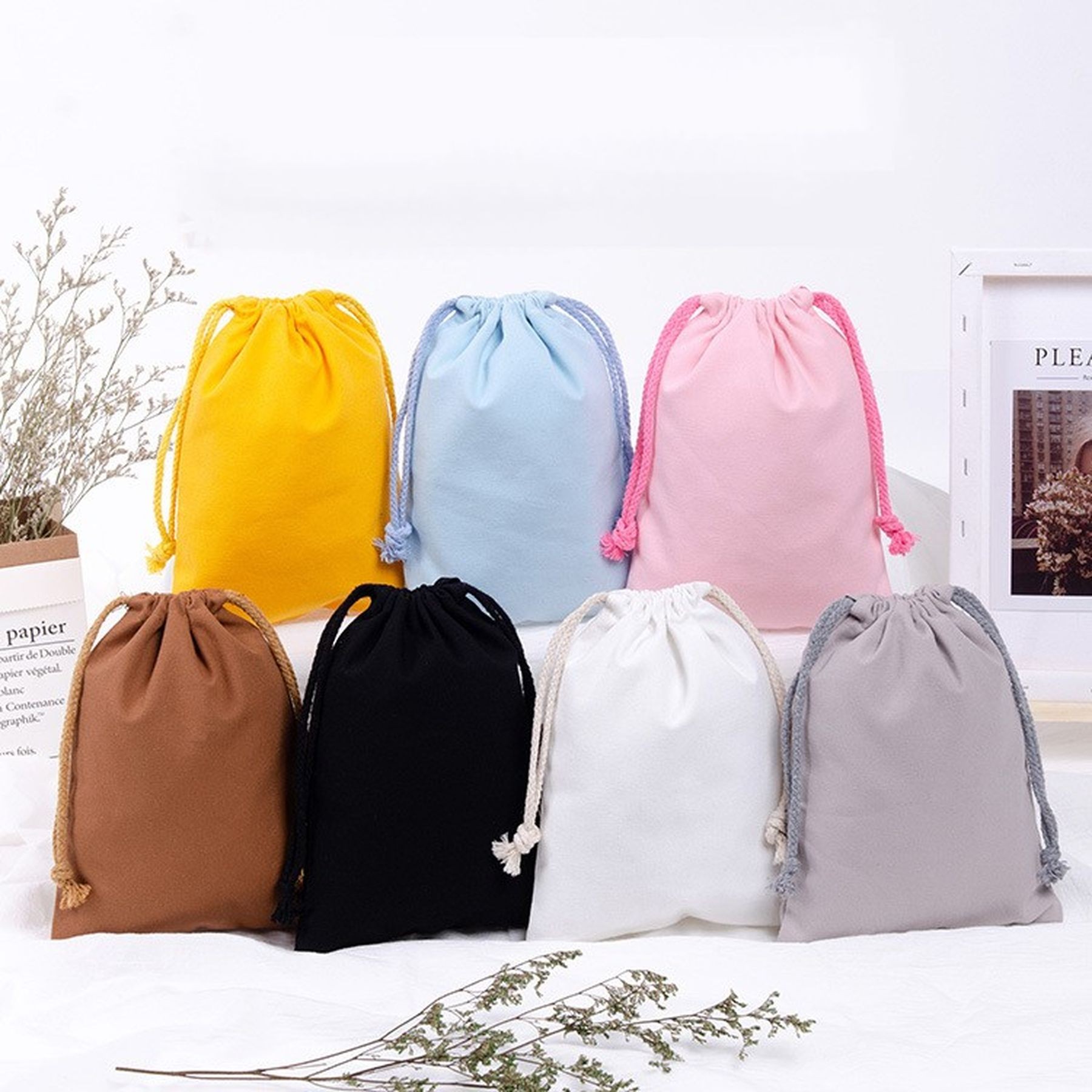8Oz Cotton Drawstring Bags Sachet Bag 3