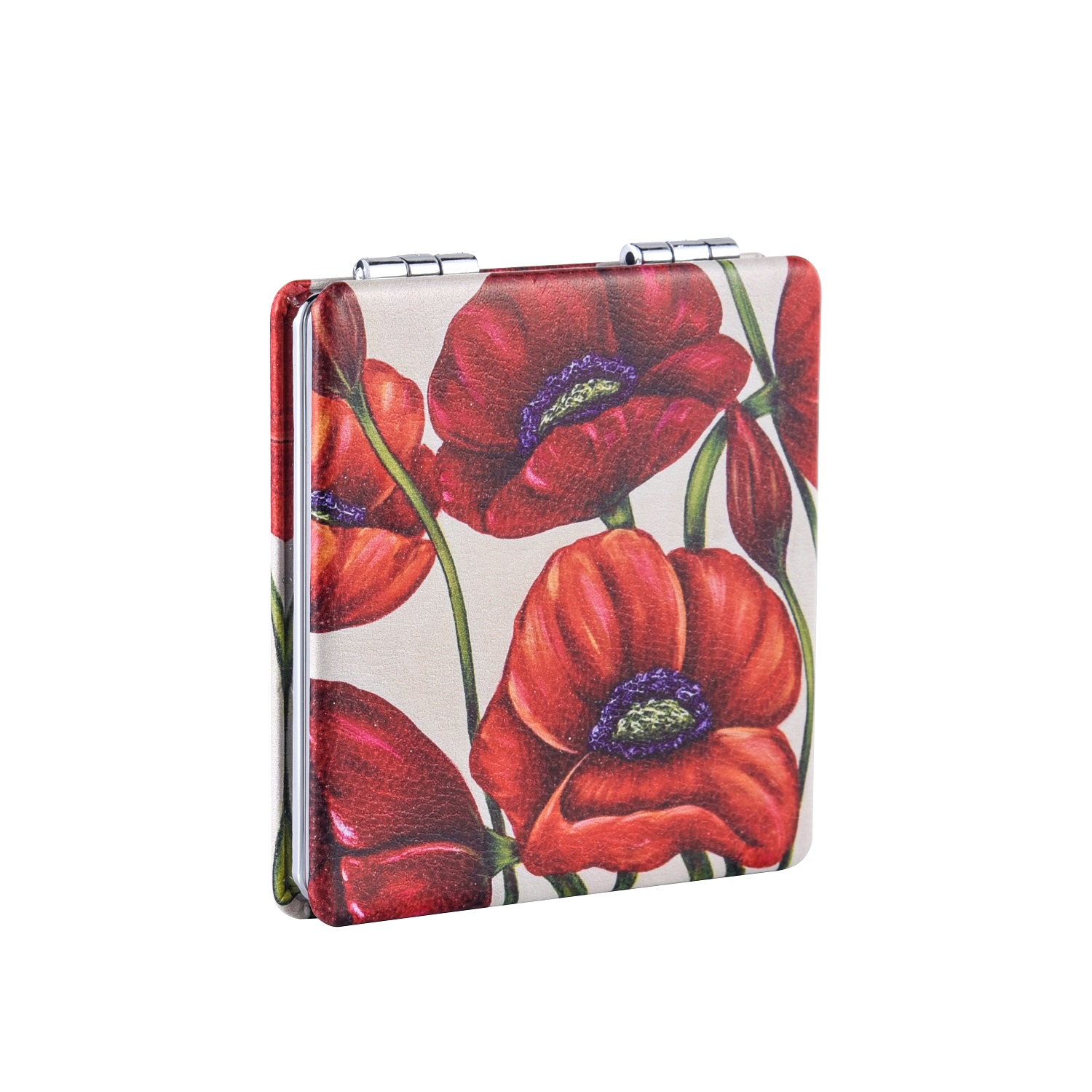 PU Leather Folding Pocket Compact Mirror 2