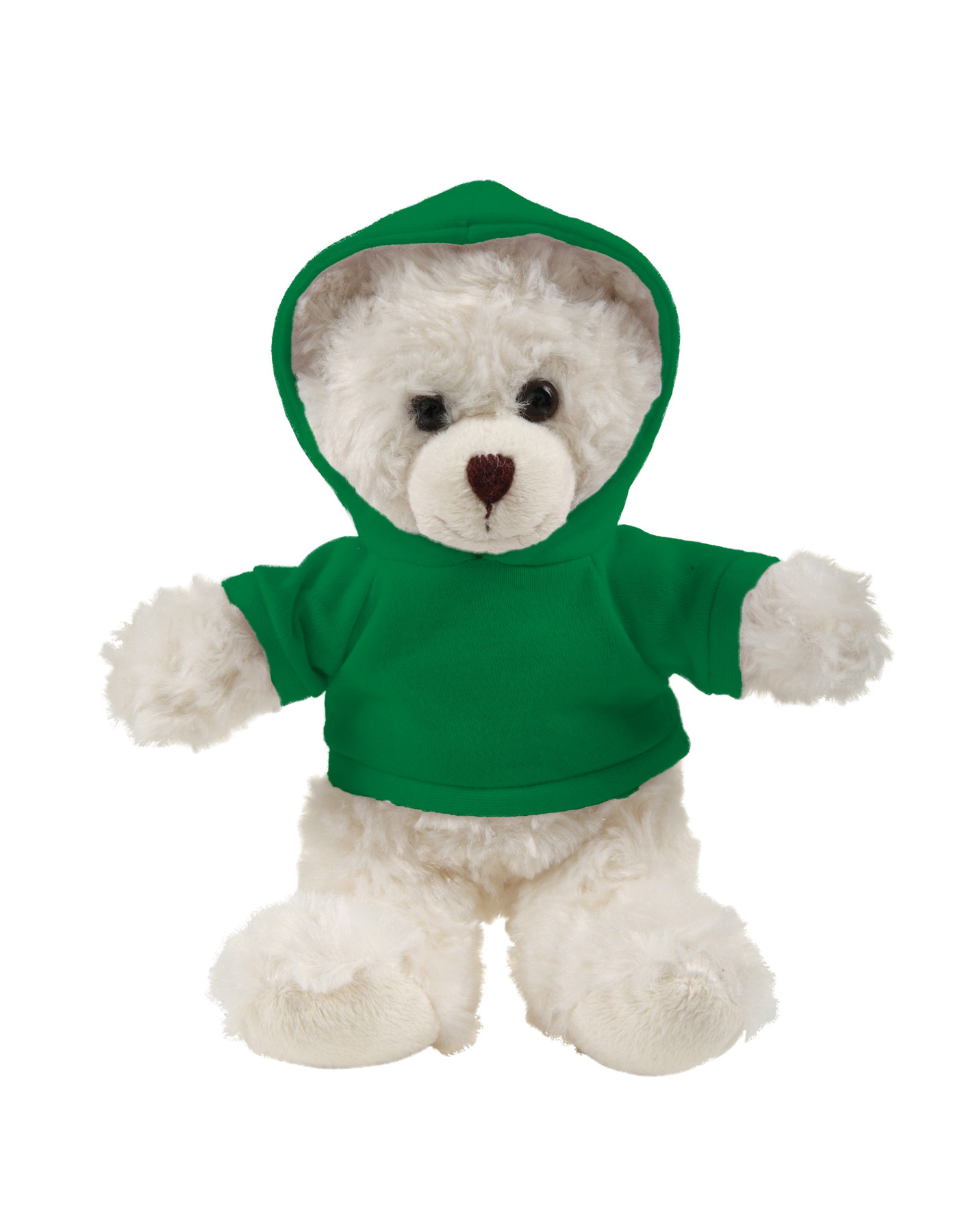 soft plush  Cream Curly Sitting Bear with hoodie 1