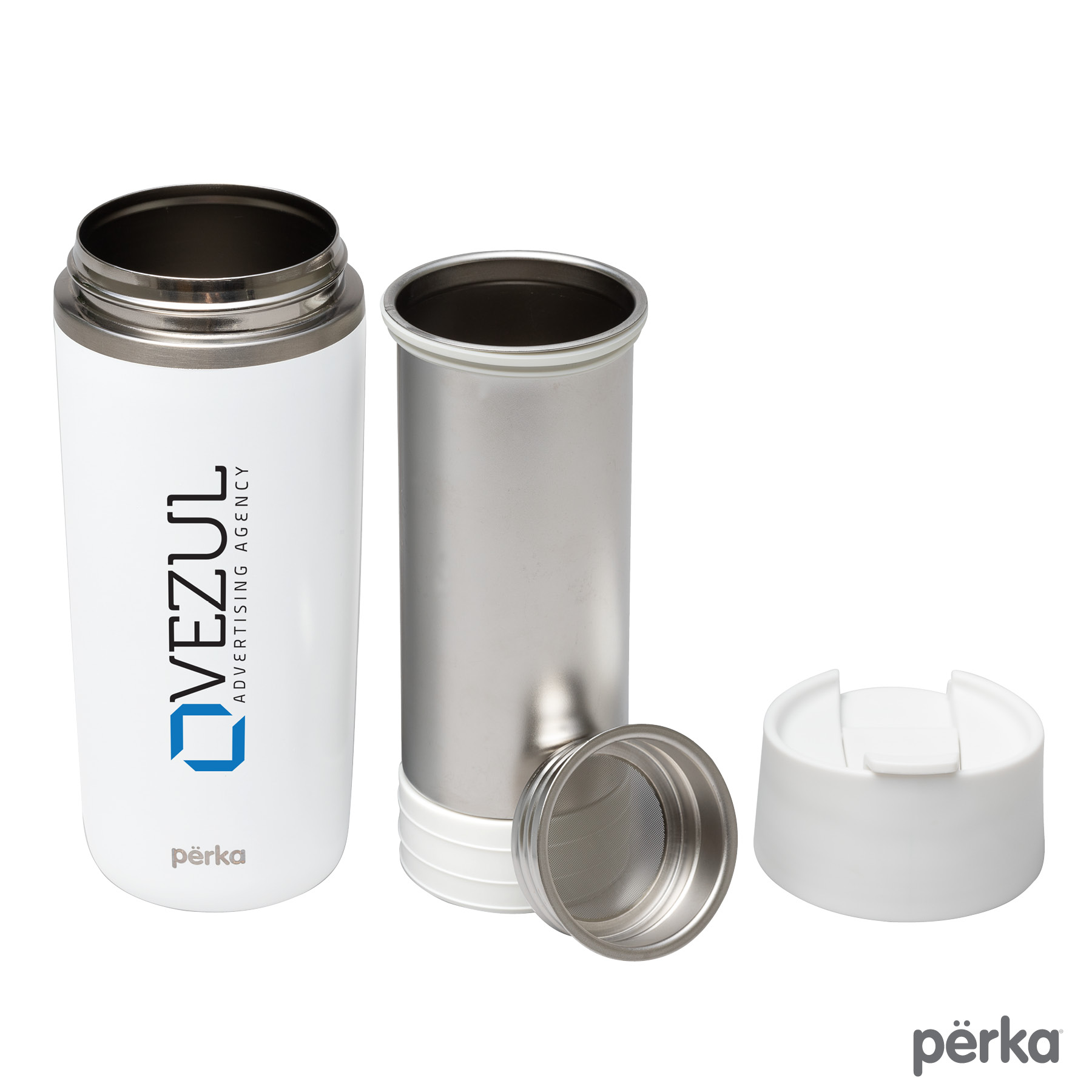 Perka® Macchiato 12 oz. Double Wall Coffee/Tea Press Tumbler 22