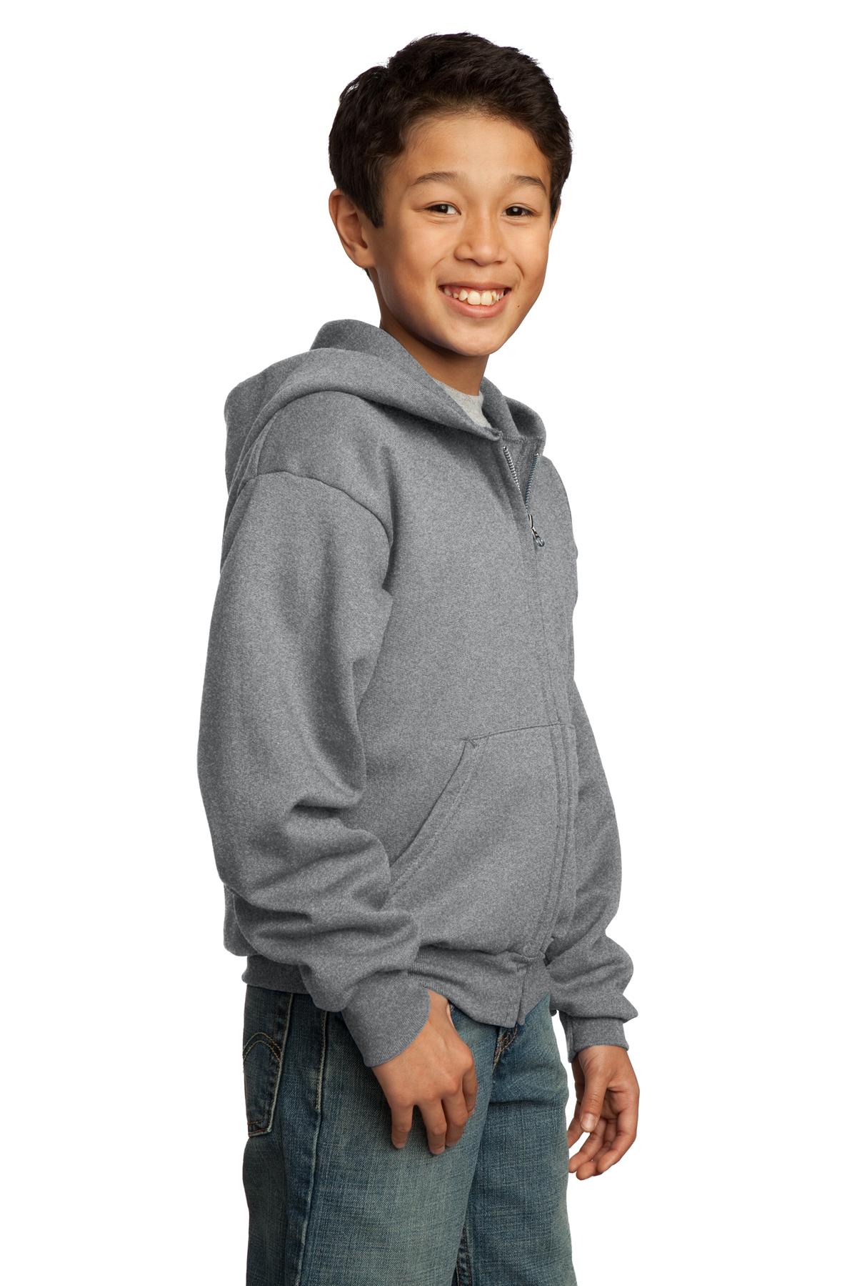 Port & Company® Youth Core Fleece Full-Zip Hooded Sweatshirt 17