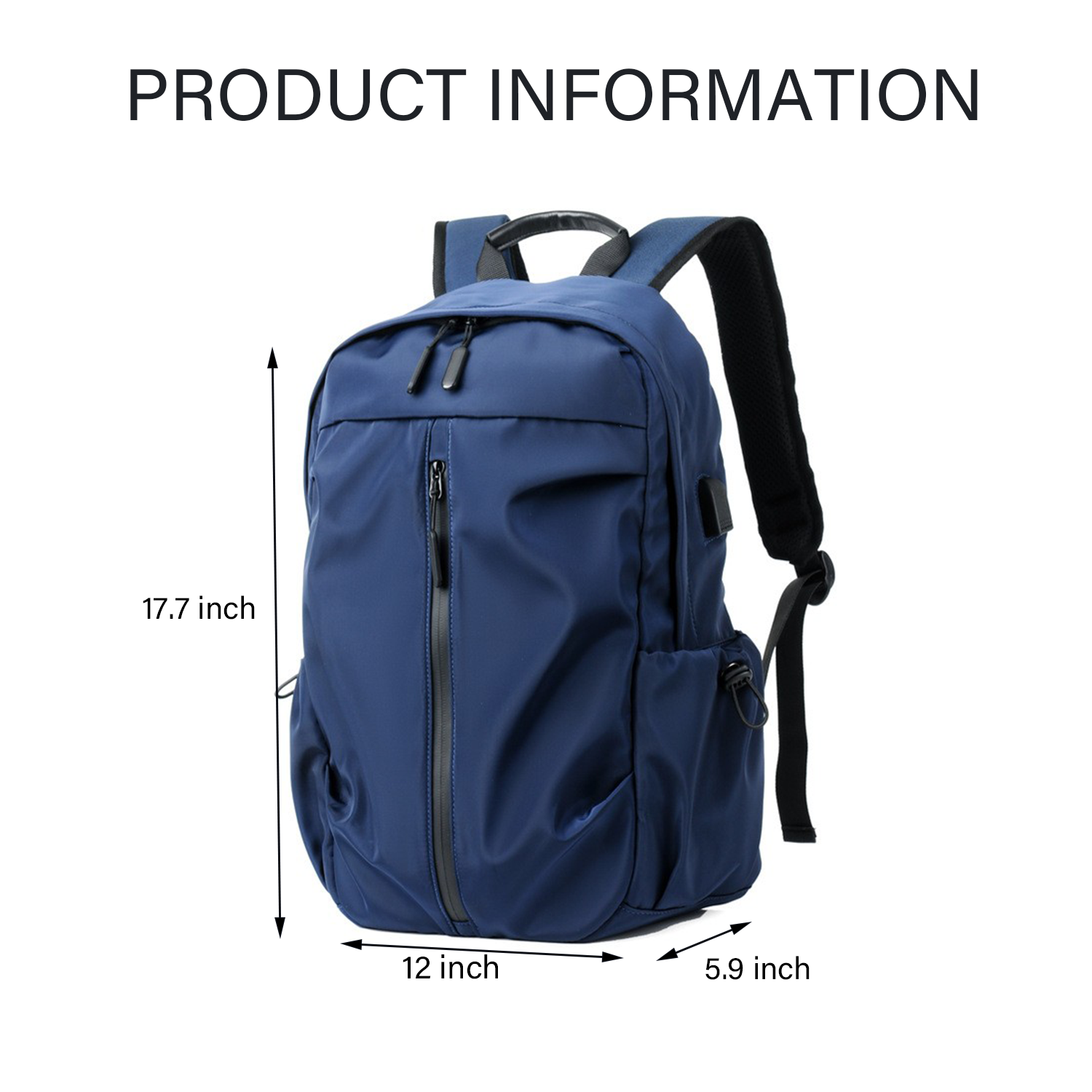 Water Resistant Lightweight Backpack With USB Charging Port 4