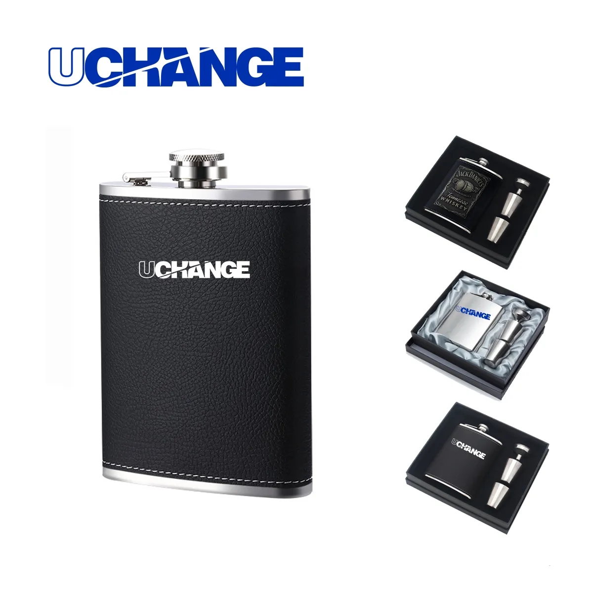 Stainless Steel Hip Flask Gift Set With Cups And Funnel 3
