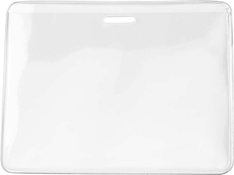 4.00" W x 3.08" H - Horizontal Clear Vinyl Badge Holder (Blank) 2