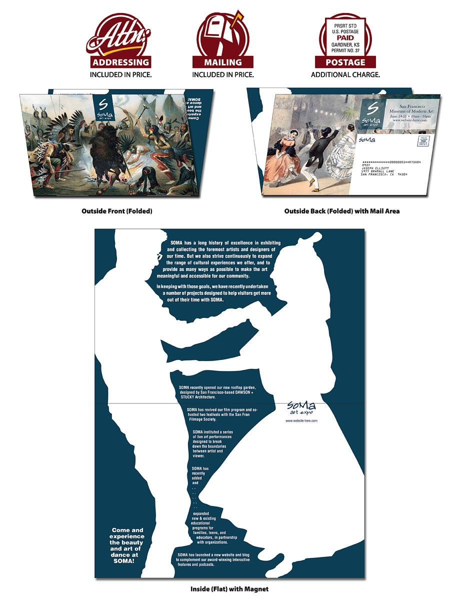 Folded UV-Coated (1S) Postcard - 8.5x5.5 folded - 10 pt. 1