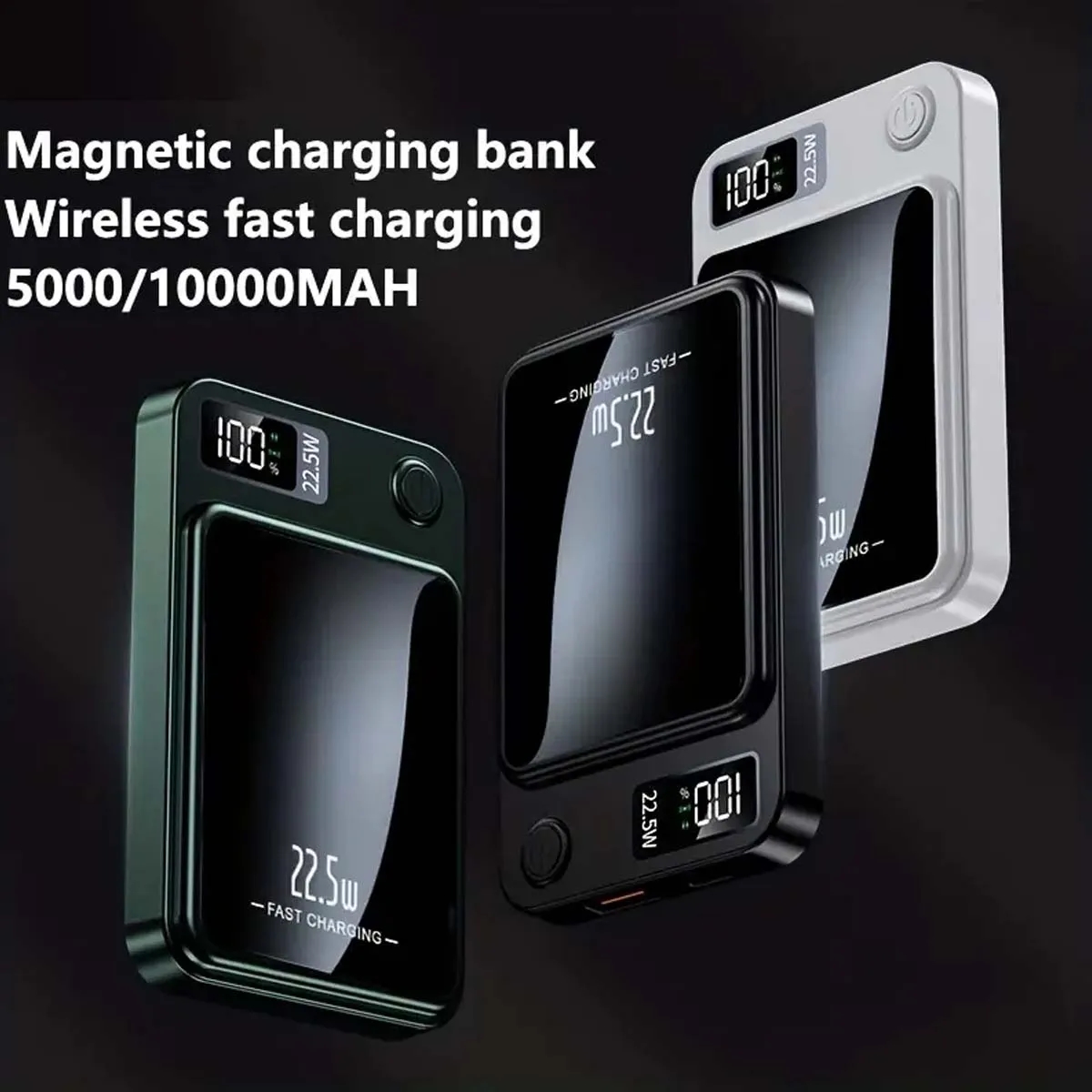 5000/10000mAh Mobile Magnetic Wireless Charging Power Bank 6