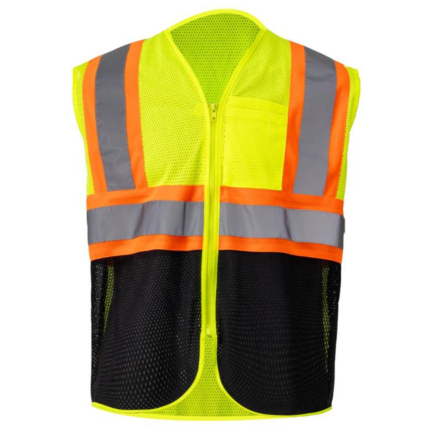 3.8 Oz. Polyester Class 2 Color Block Reflective Tape Safety Vest With Pocket 4