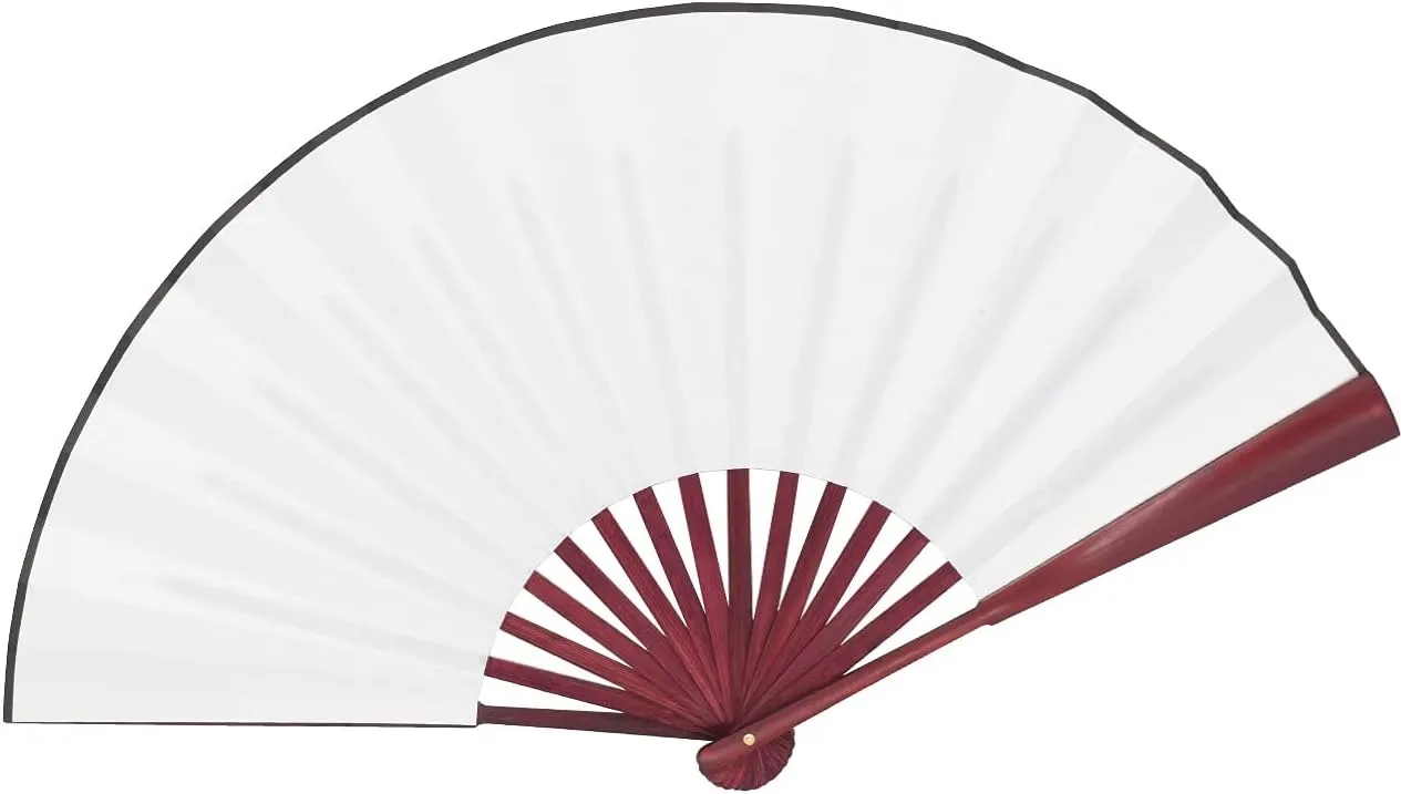 Traditional Bamboo Hand Fan - Premium Silky Fabric 3