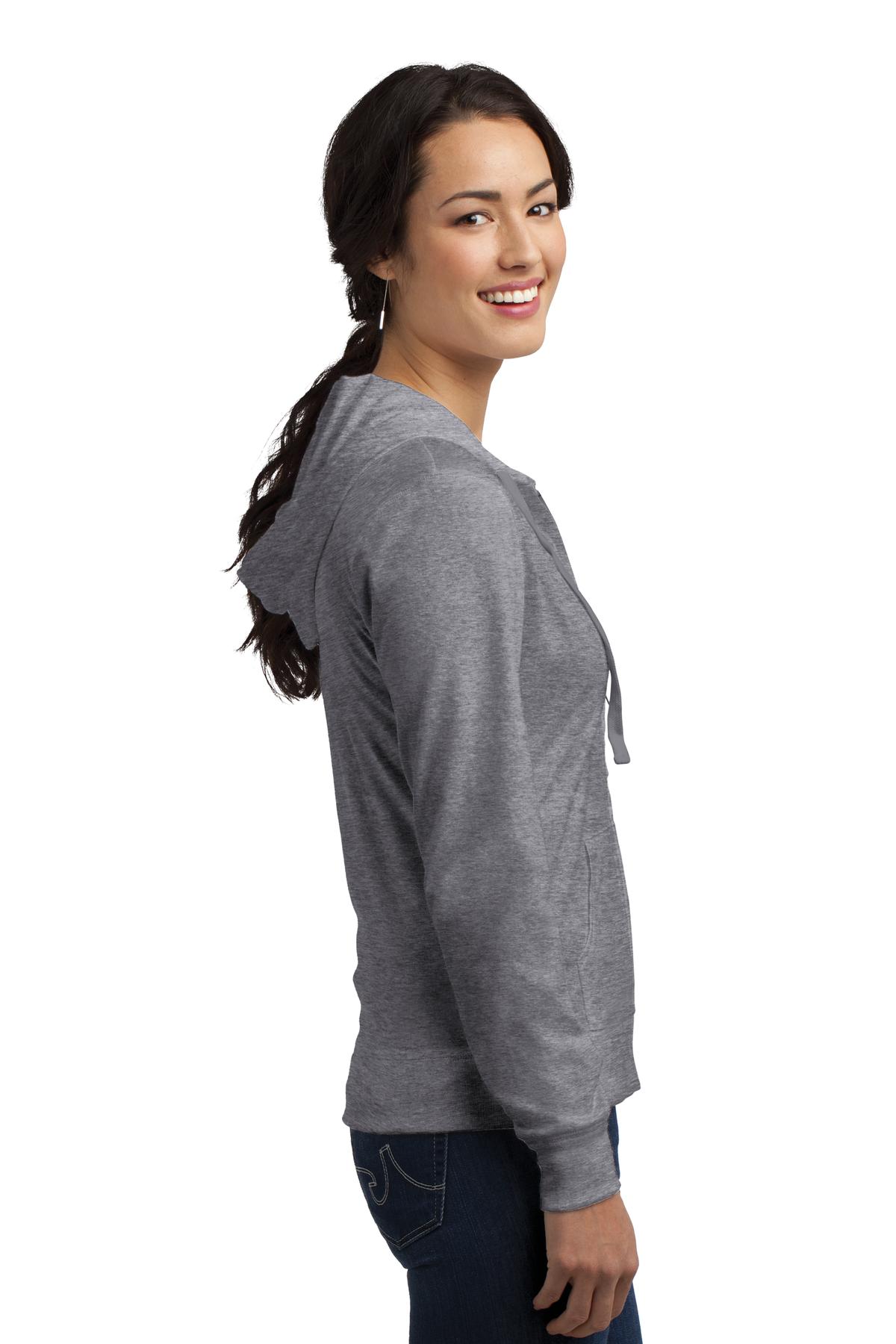 District Women's Fitted Jersey Full-Zip Hoodie. DT2100 2