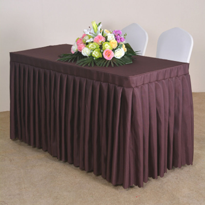 Rectangular Plain Color Thickness Table Skirt 3