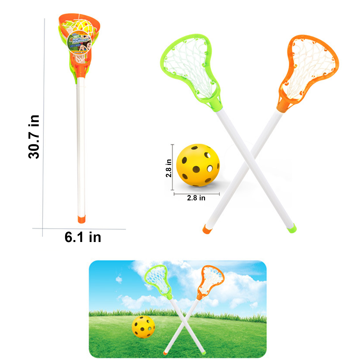 Kids Mini Lacrosse Stick Ball Sports Toy Set 4