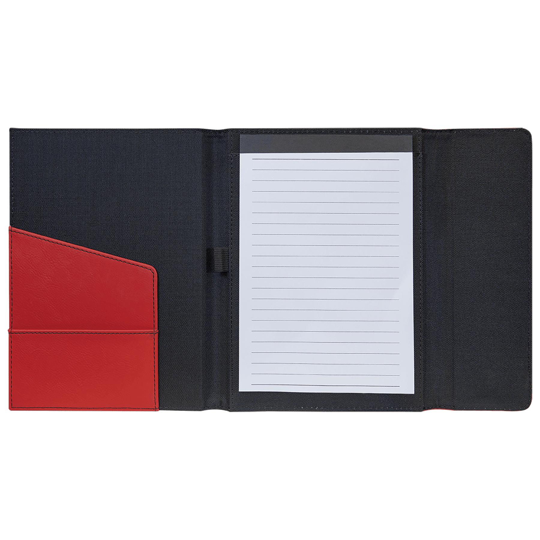 7" x 9" Red Leatherette & Black Canvas Portfolio 4