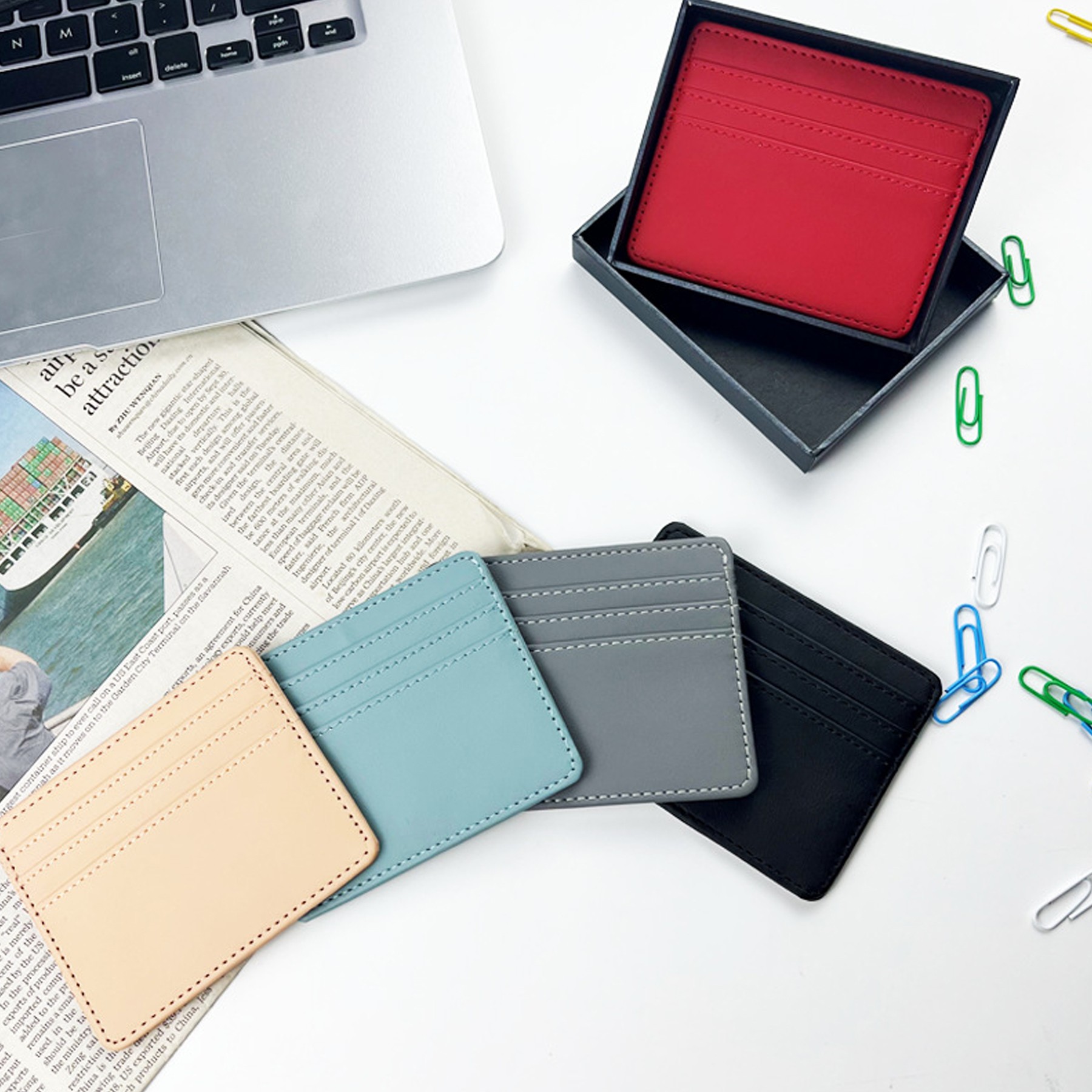 Pu Slim Minimalist Wallet Credit Card Holder 2