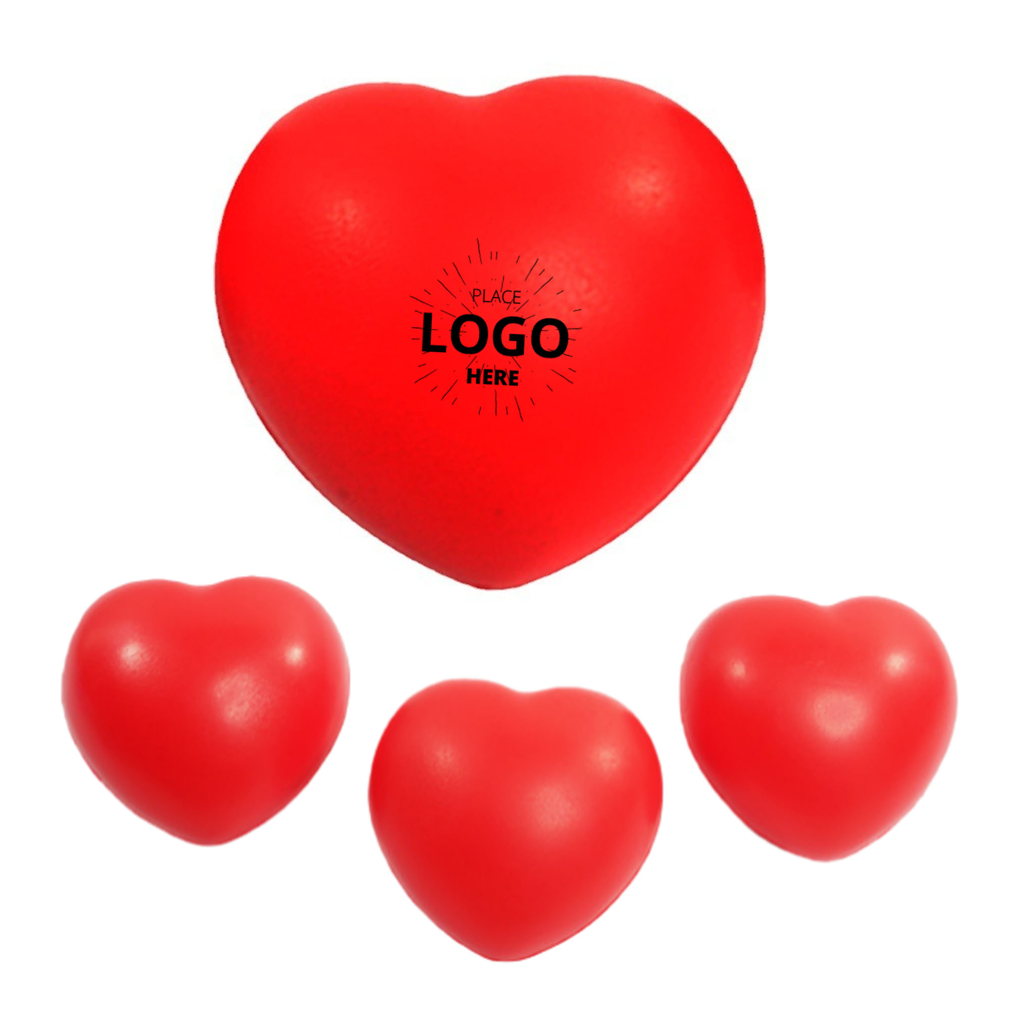 Custom PU Foam Heart-Shaped Anxiety Stress Relief Ball 2