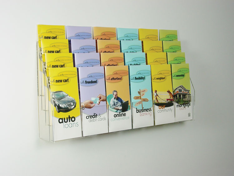24 Pocket Wall Mounted 4-Tiered Literature Holder