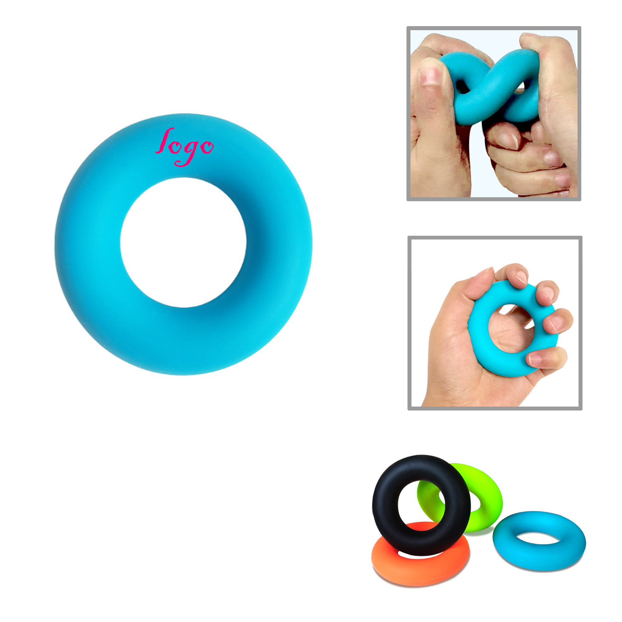 MOQ100 Smooth Silicone Hand Grip Strengthener Ring 4