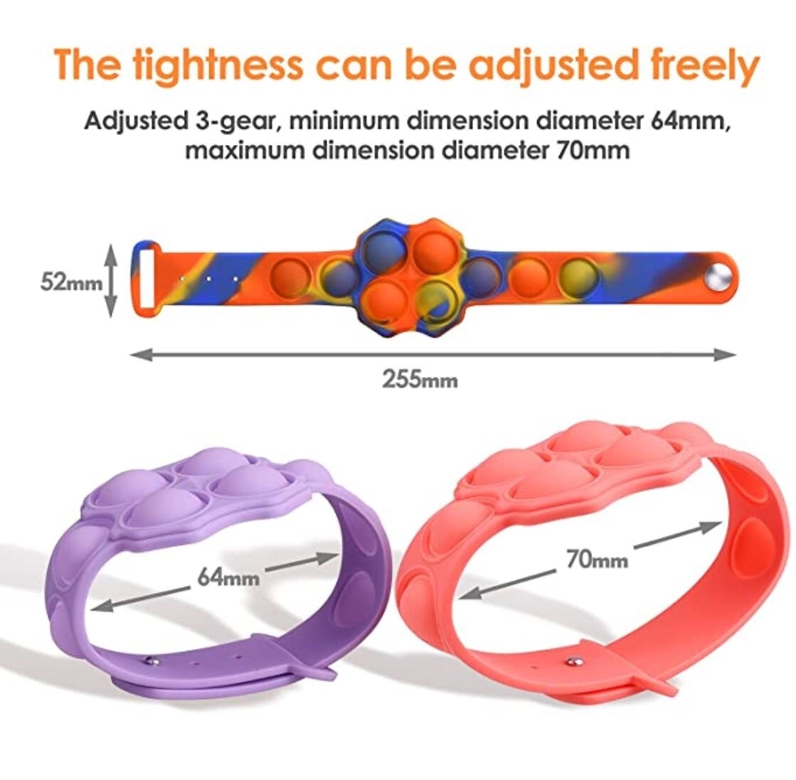 Push Pop Bubble Sensory Fidget Toy Bracelet 4