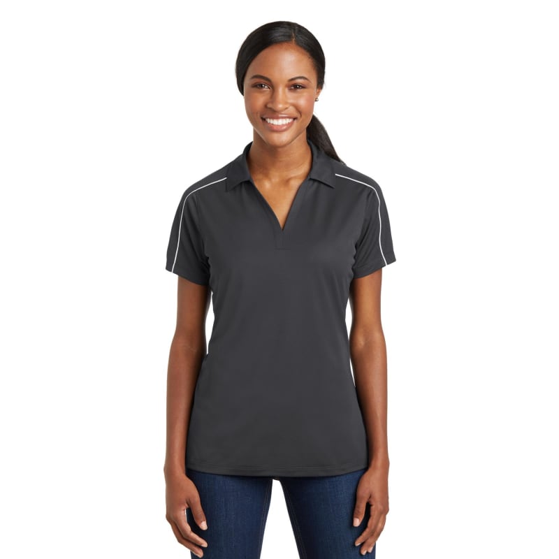 Sport-Tek Women's Micropique Sport-Wick Piped Polo. 17