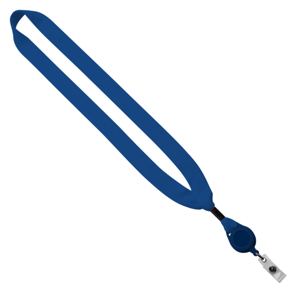 3/4" Cotton Lanyard with Metal Crimp & Retractable Badge Reel 227