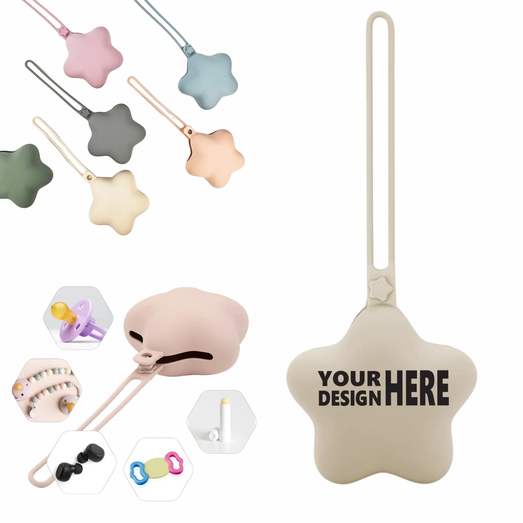 Minimalist American Style Silicone Baby Pacifier Storage Bag