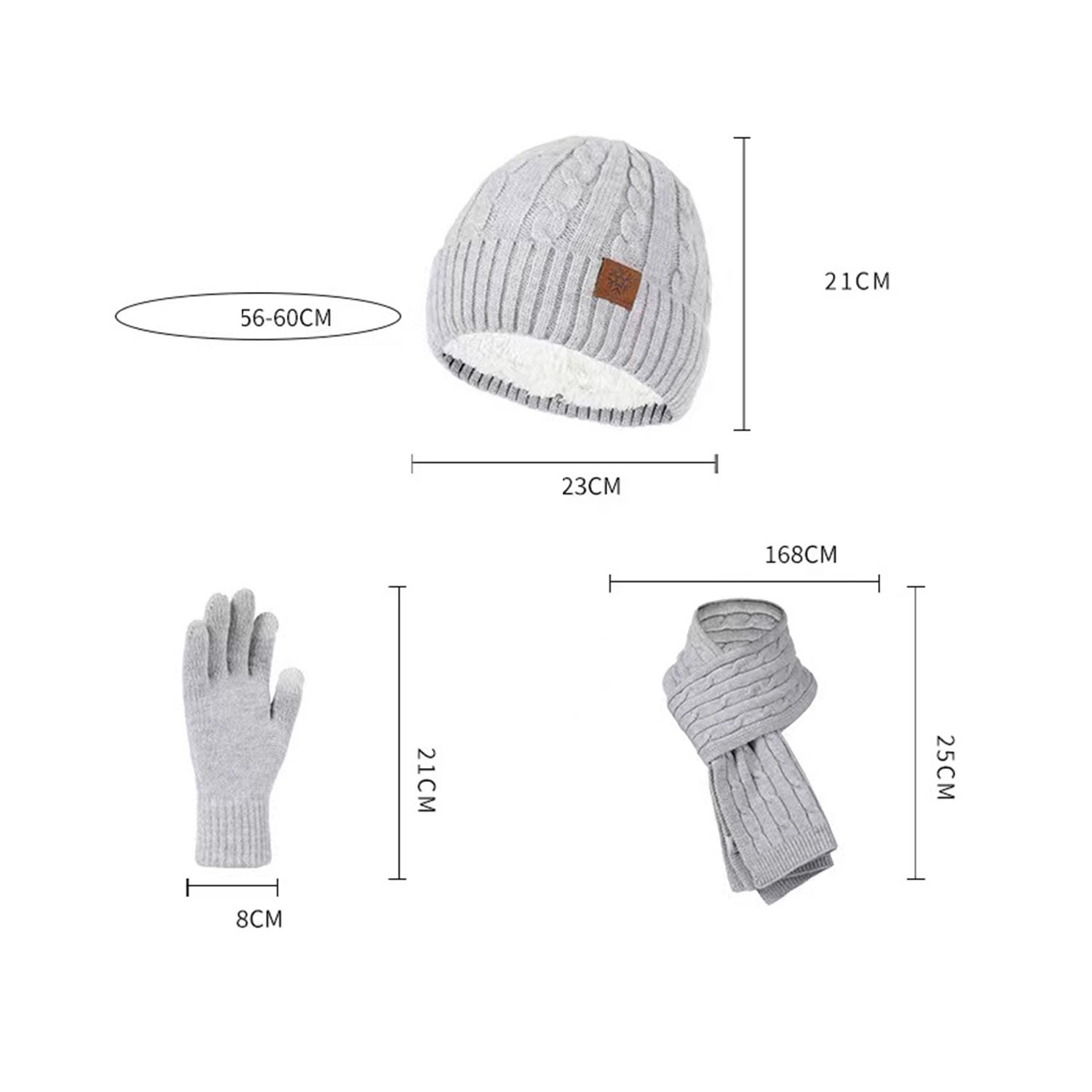 3-Piece Alpaca Hat Scarf And Touchscreen Gloves 1