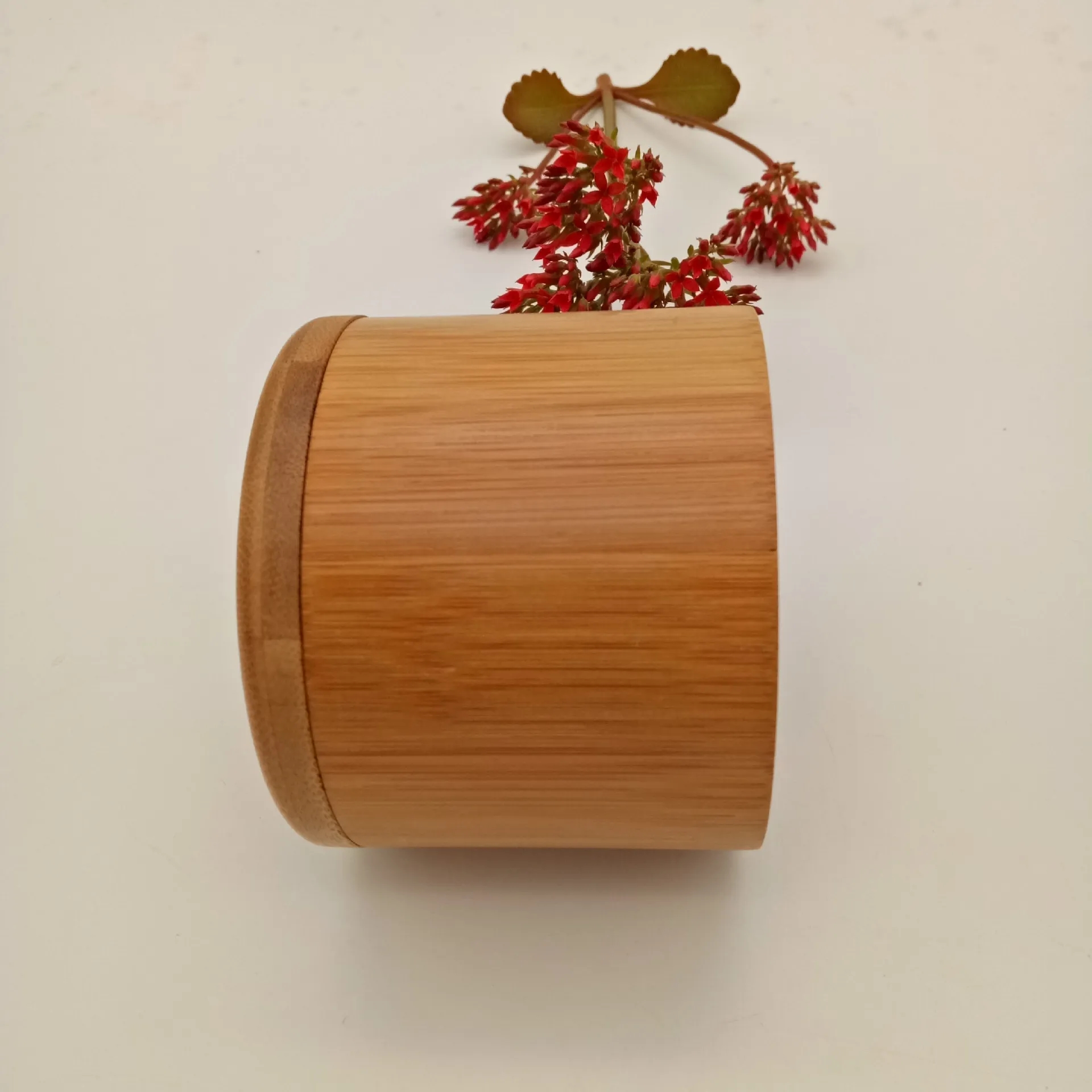 Bamboo Storage Box, with Magnetic Swivel Lid 1
