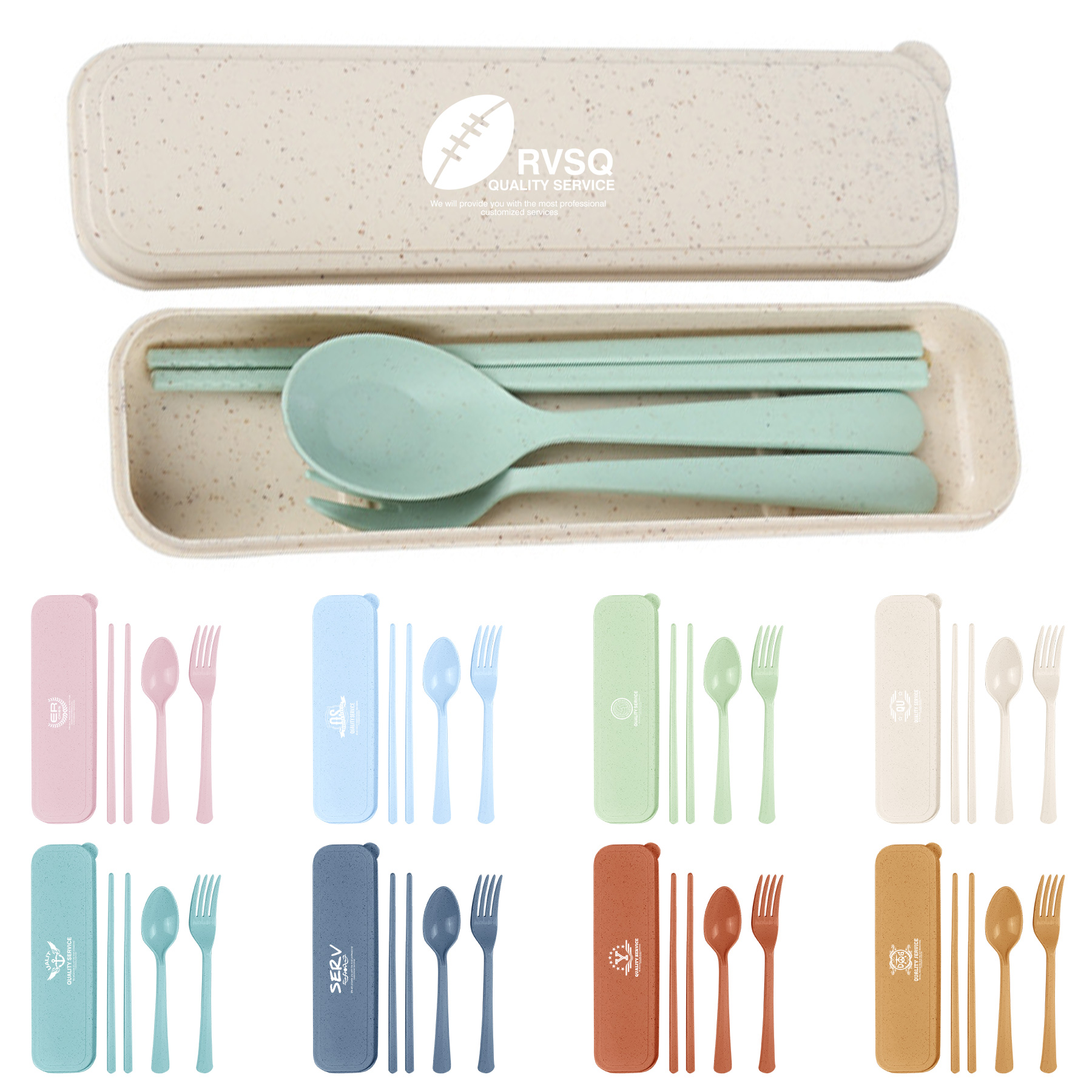 Portable Wheat Straw Tableware 3-Piece Set 6