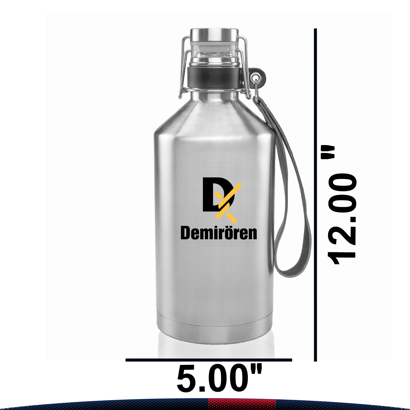 Grela Stainless Steel Beer Growlers - 64 OZ. 2