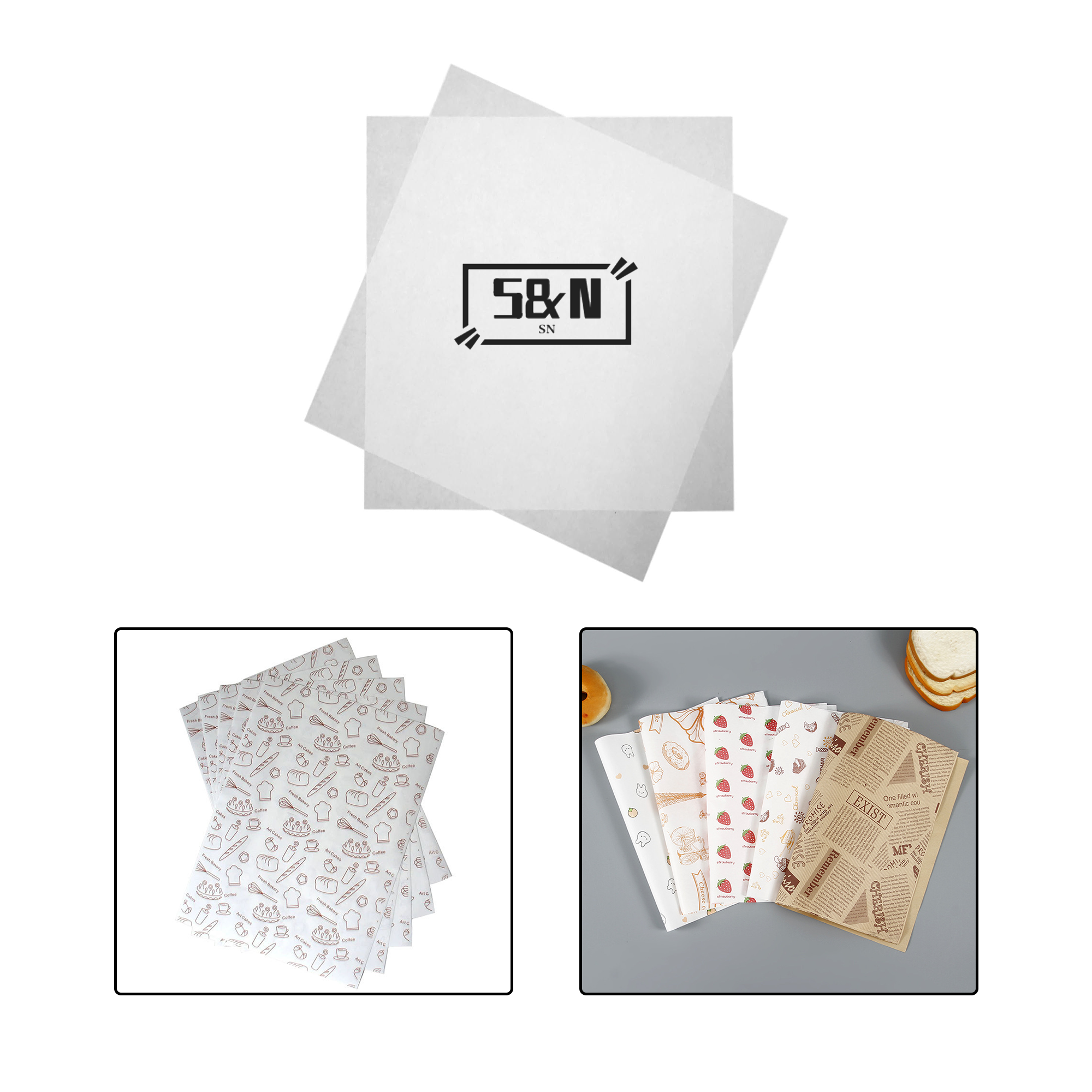 12" x 12" Grease Resistant Food Wrapping Paper 2