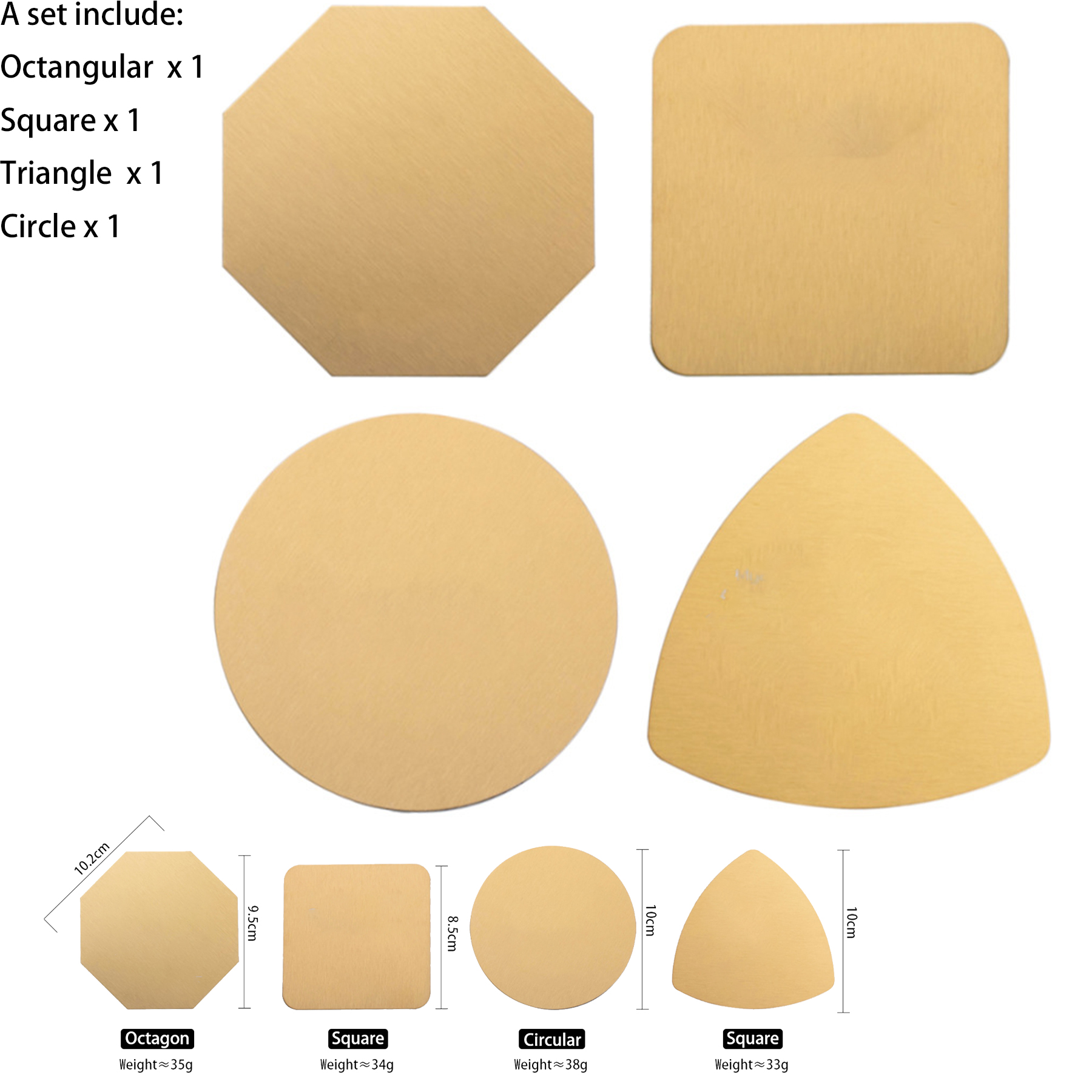 4 Pieces Drink Coasters Stainless Steel 2