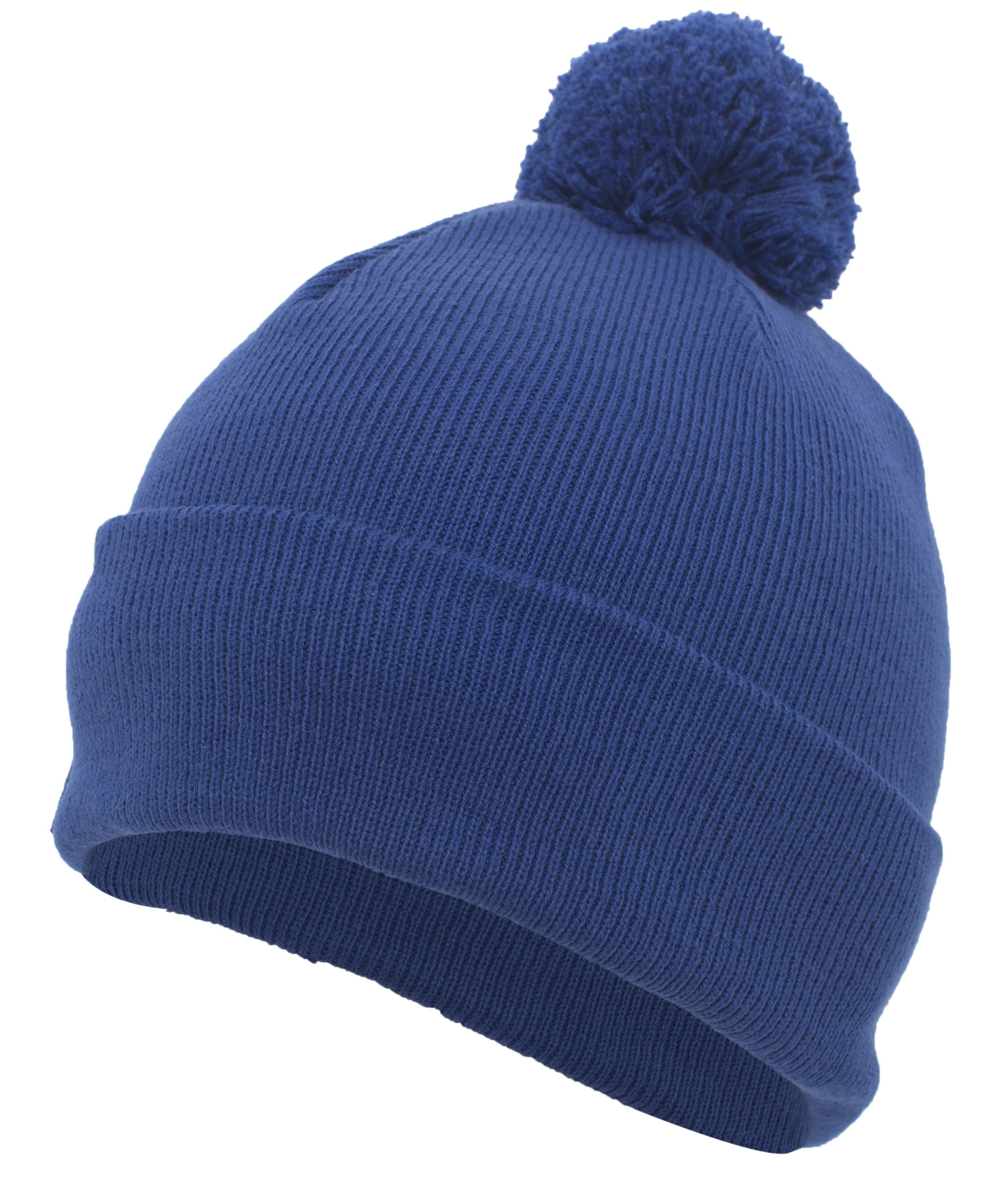 Knit Fold Over Pom-Pom Beanie 25