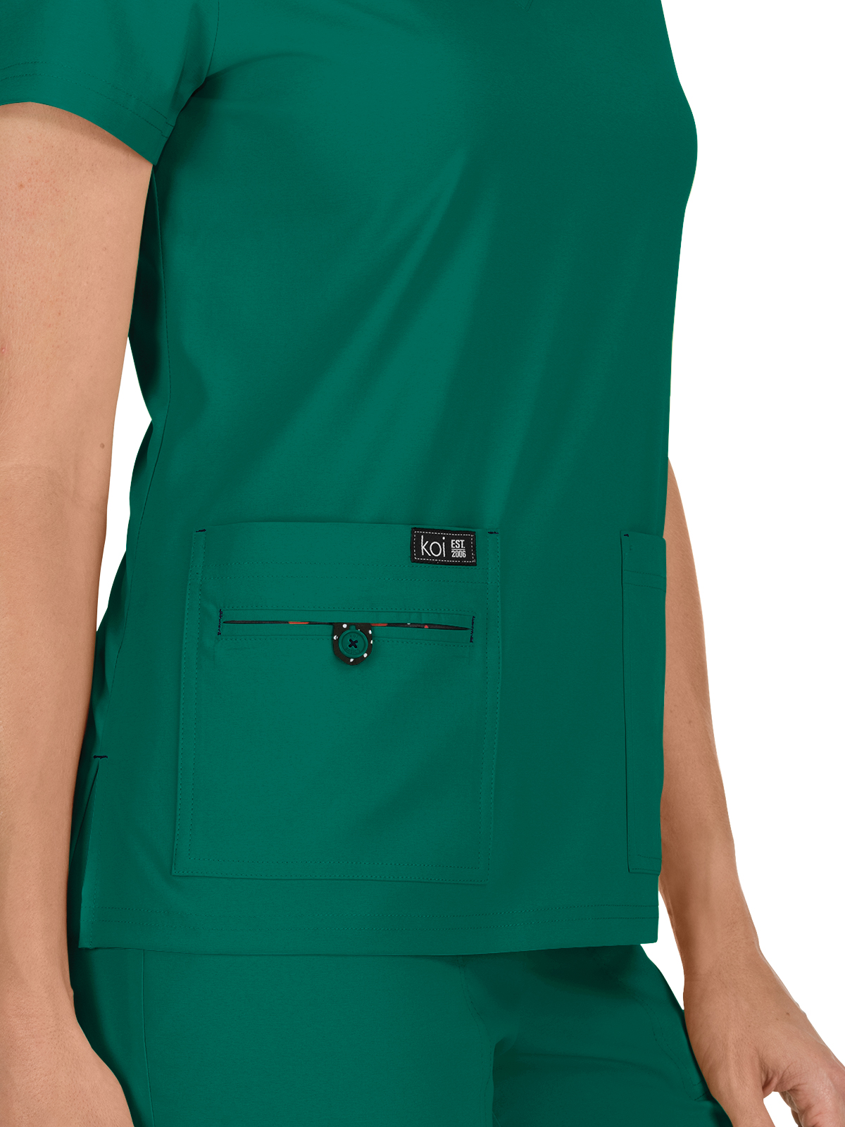 koi - Basics - Women's Four-Pocket Stretch V-Neck Becca Top 61