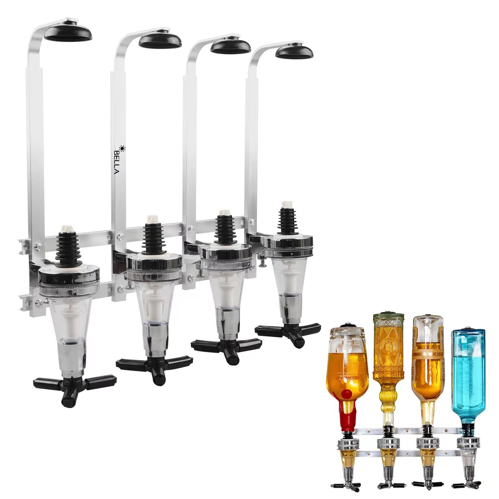 4-Bottle Wall Mounted Liquor Dispenser 2