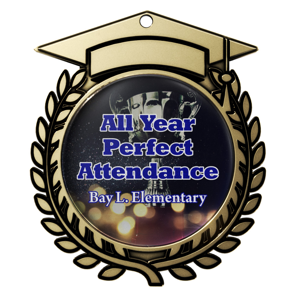 Express Vibraprint™ Antique Gold Graduation Insert Medal (3") 1