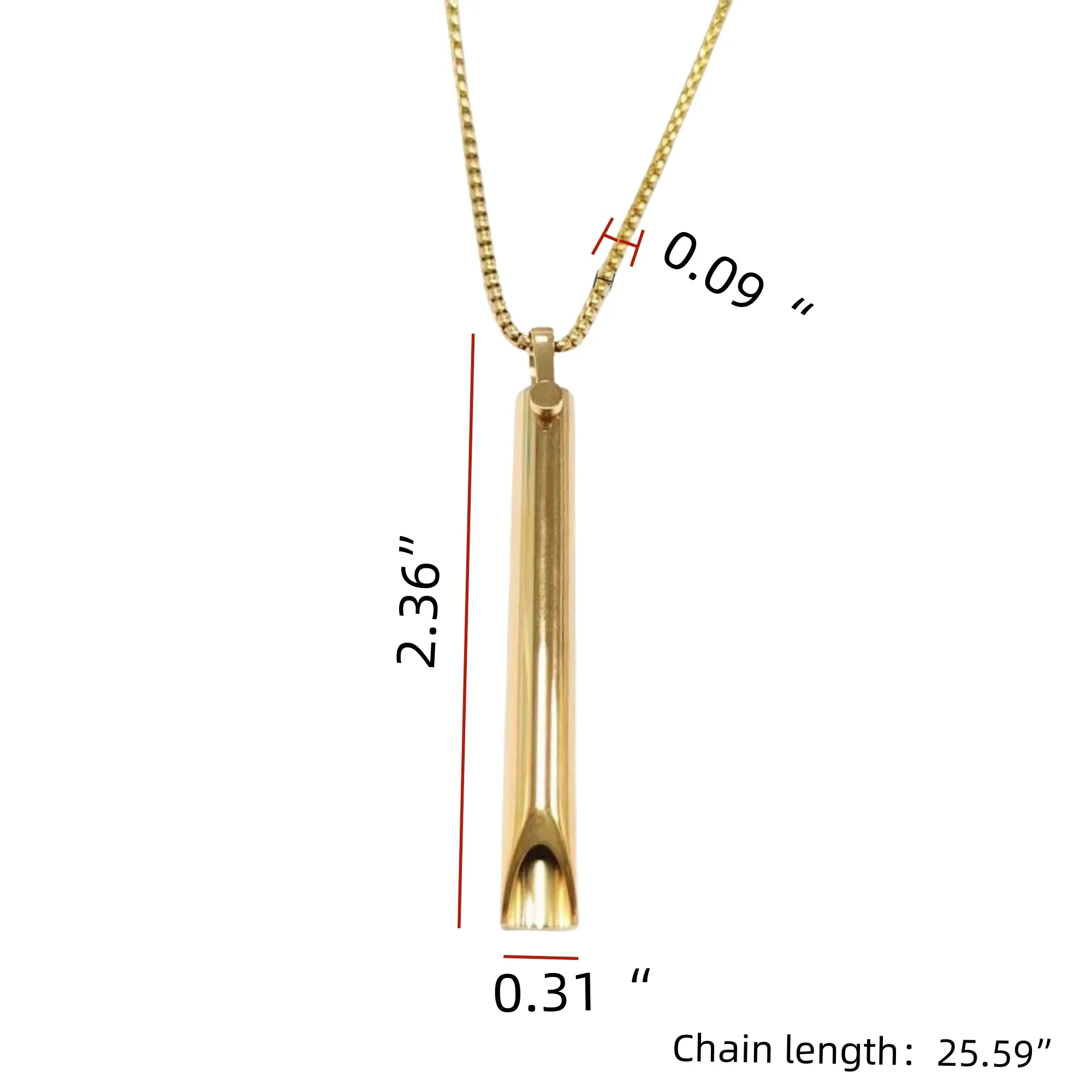 180ml Titanium Steel Whistle Necklace 6