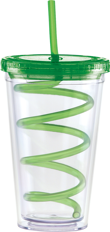 Carnival Cups Colored Curly Straw, Color Lid 22