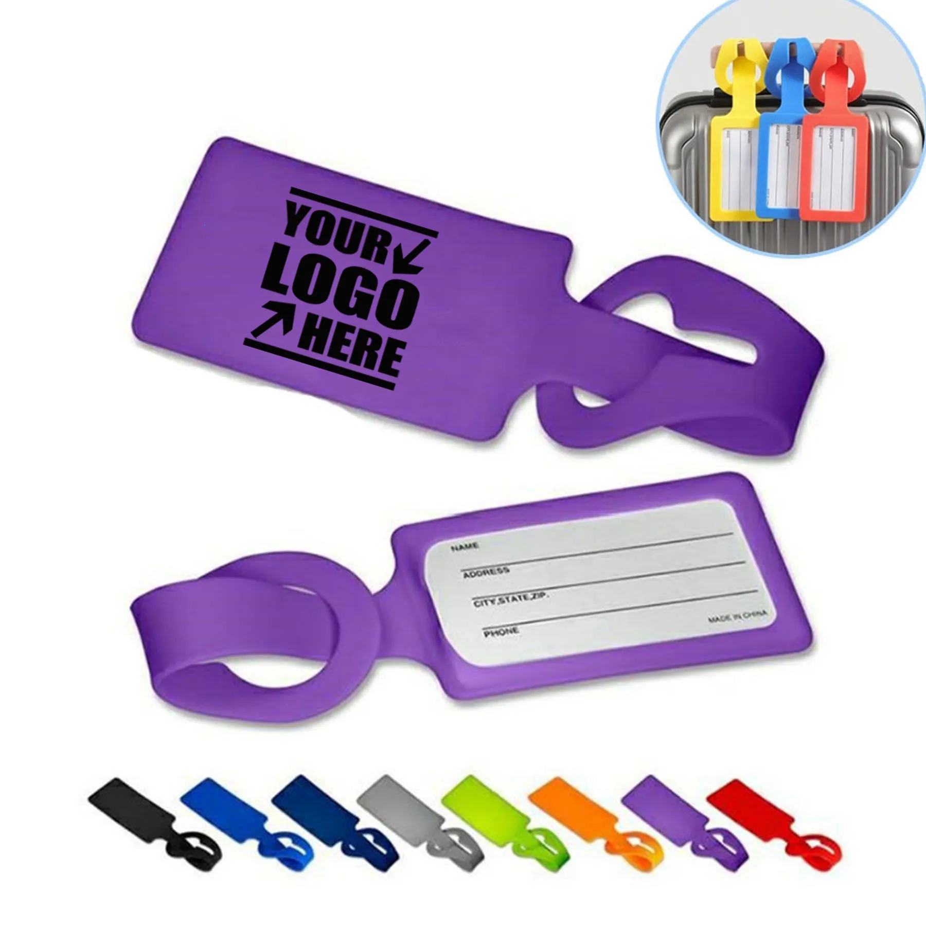 Silicone Luggage Tag with Name ID Card 12
