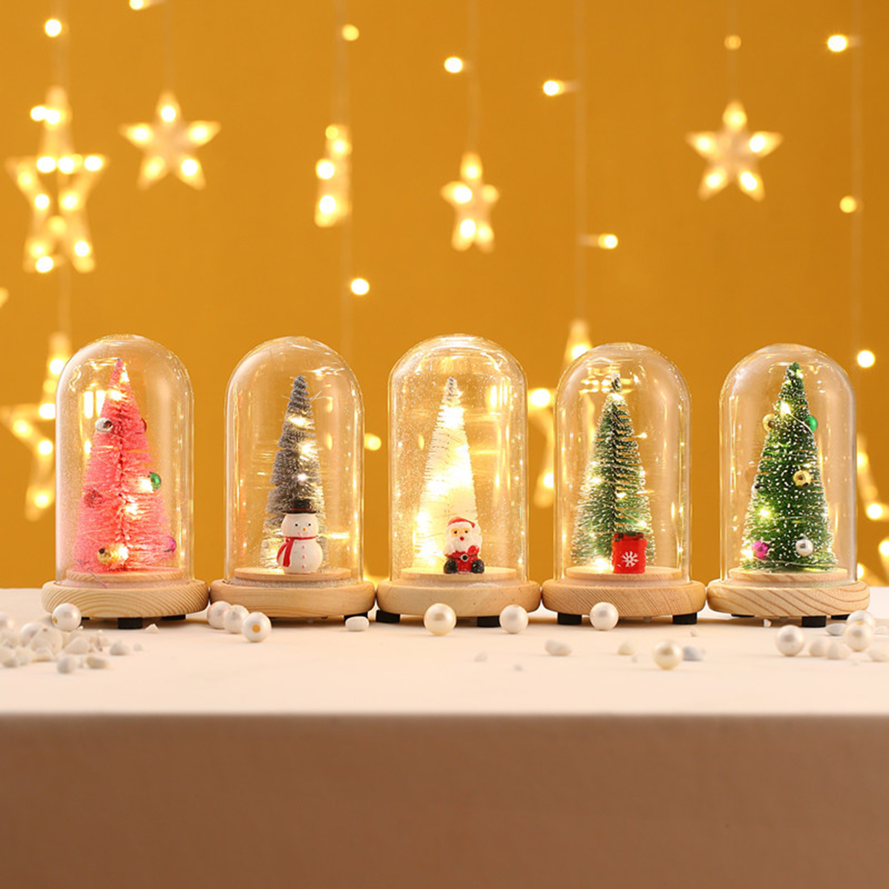 Glass Cover Luminous Christmas Tree Ornaments 2