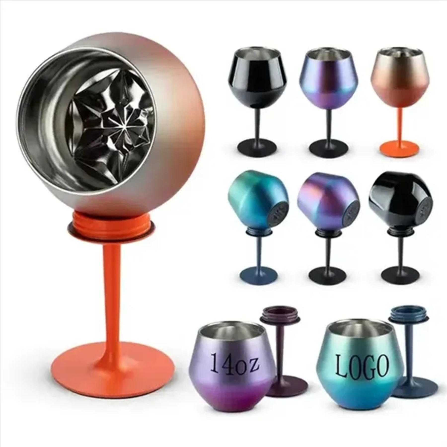 14oz Detachable Thermal Wine Tumbler
 1