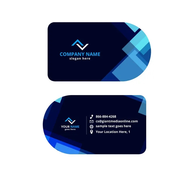 Half Circle Side Business Cards (3.5" x 2") 1