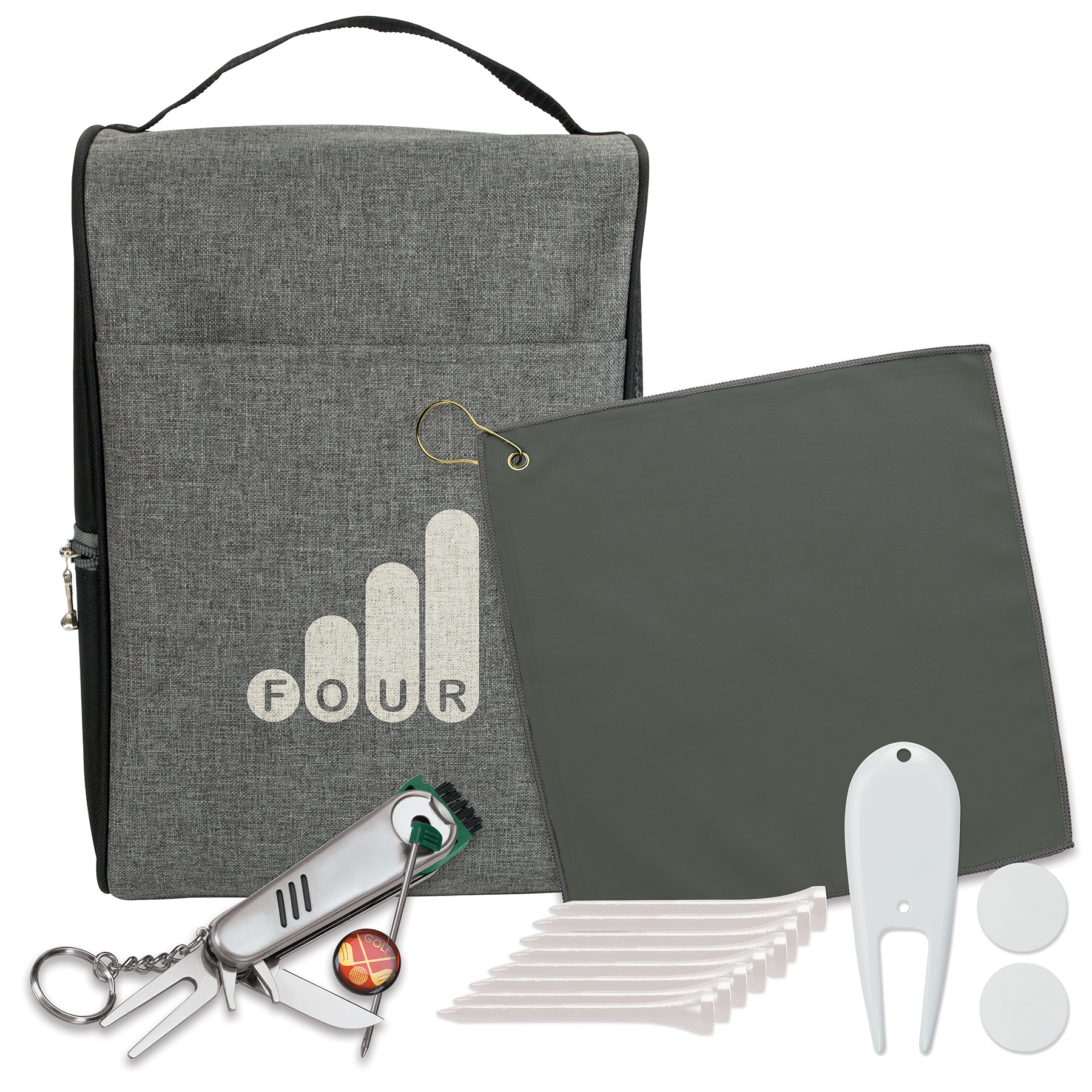 Heathered Shoe Bag Golf Kit 15