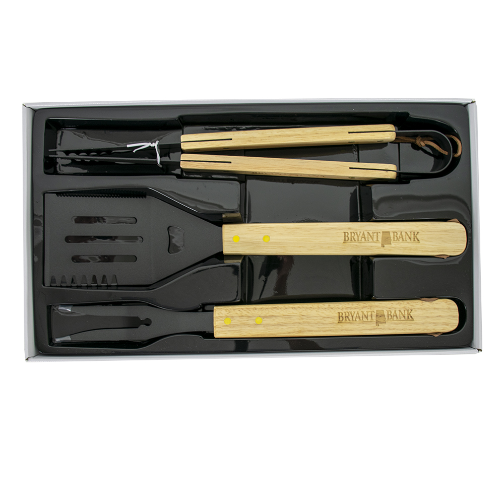 Premium Wood Handle BBQ Set 9