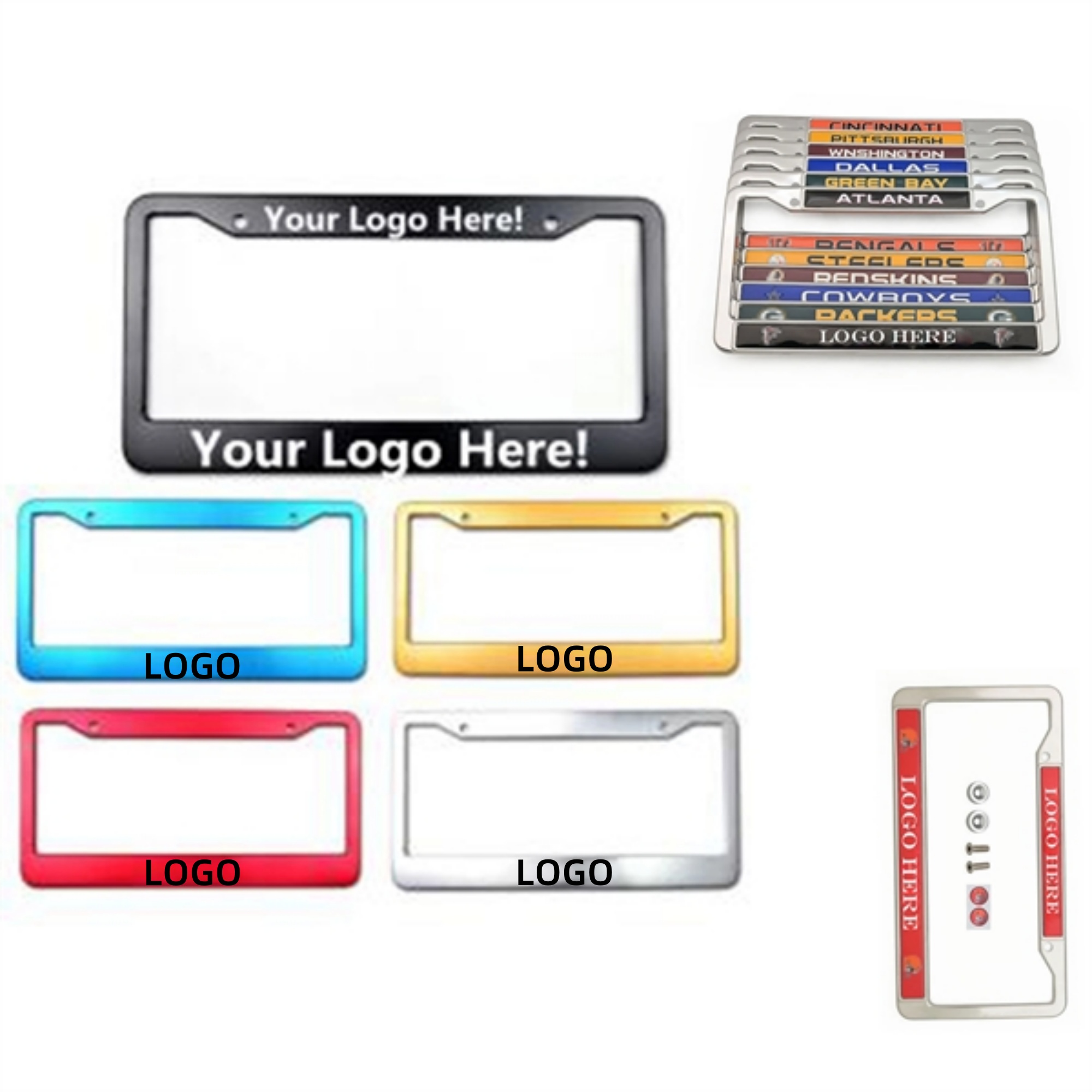 MOQ 50 Custom Aluminium Alloy License Plate Frame 3