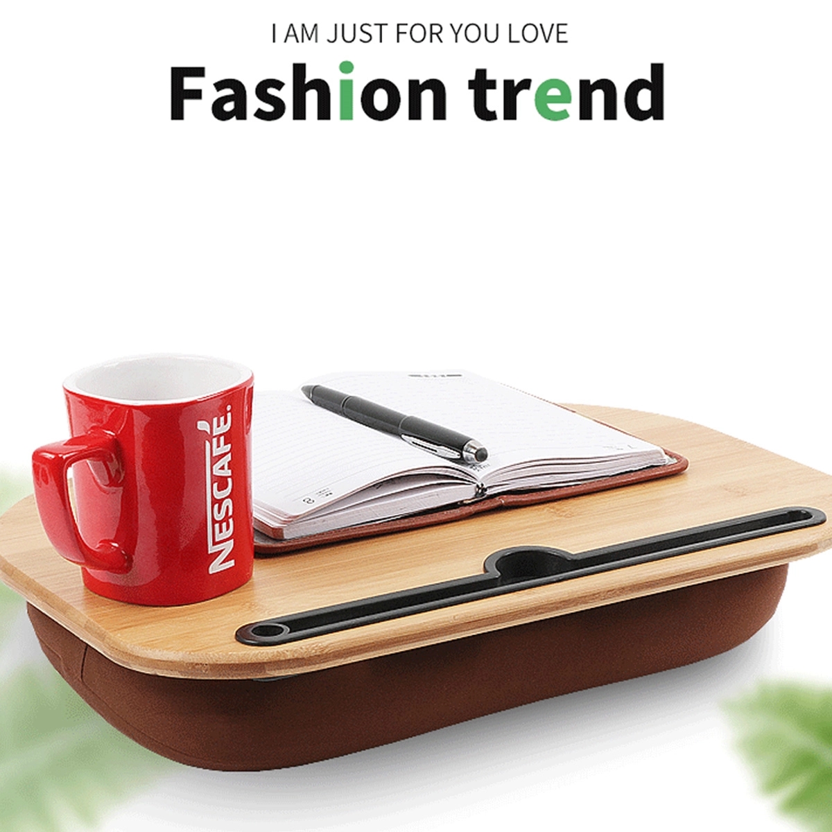 Bamboo Platform Portable Lap Desk with Pillow Cushion 5