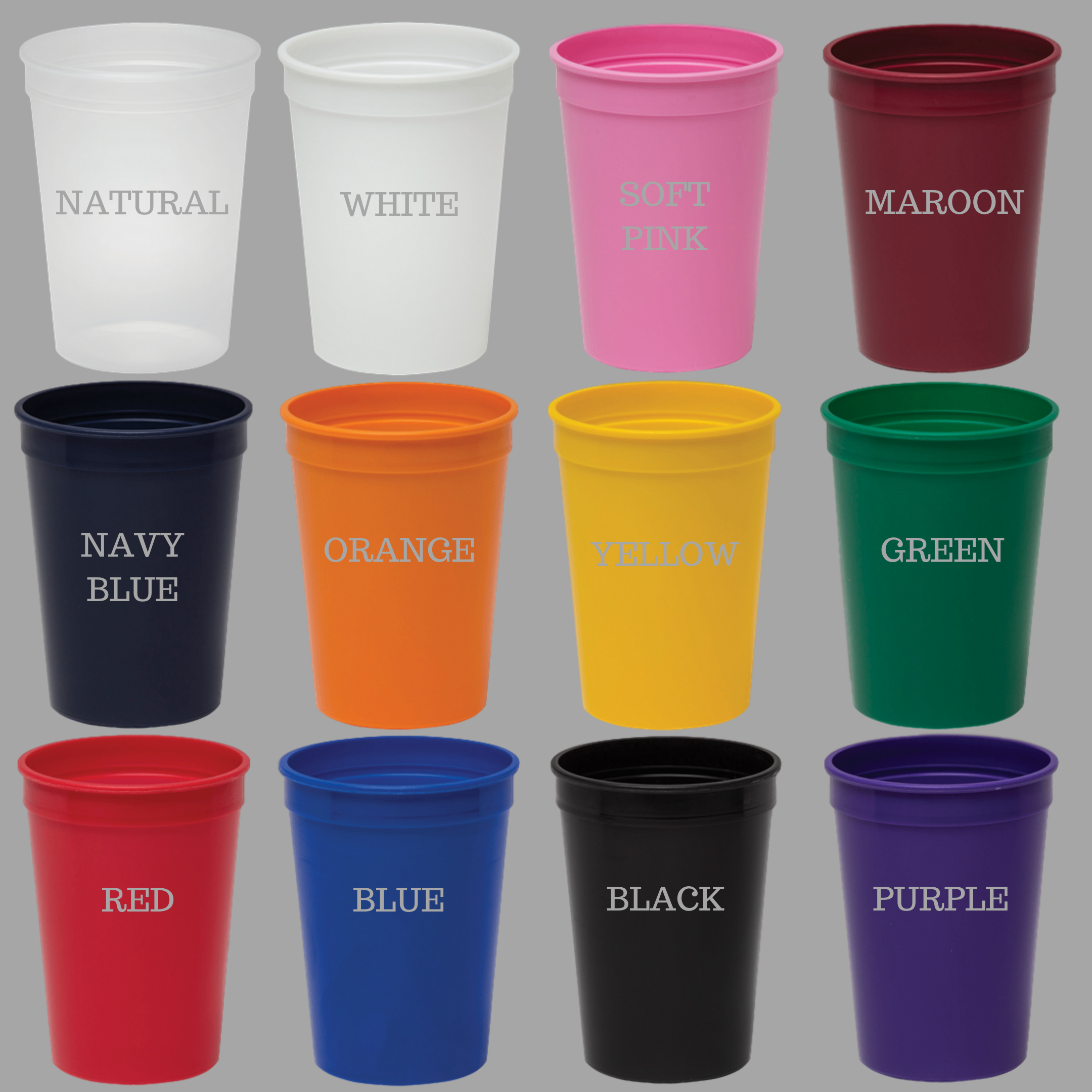 12 oz. Smooth Plastic Stadium Cup 20