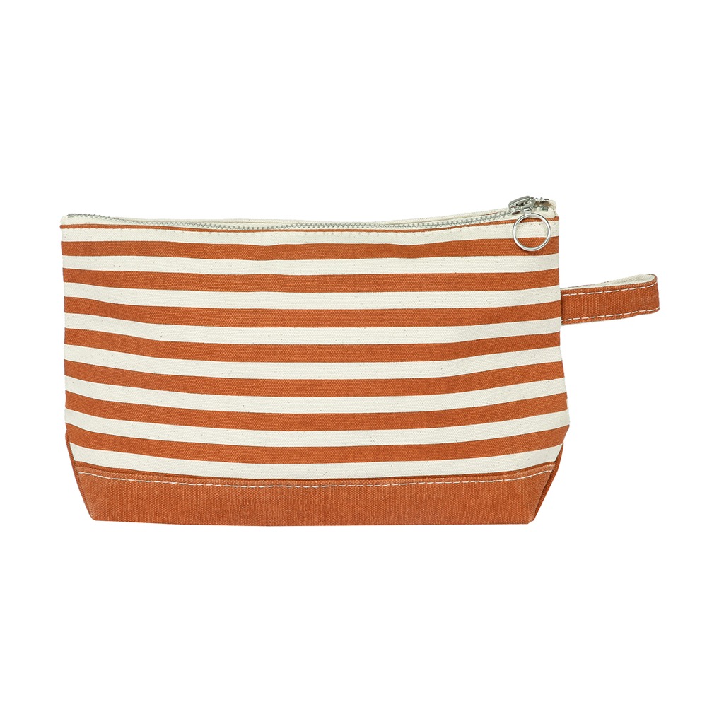 12 Oz. Medium Weight Canvas Stripe Makeup Bag 3
