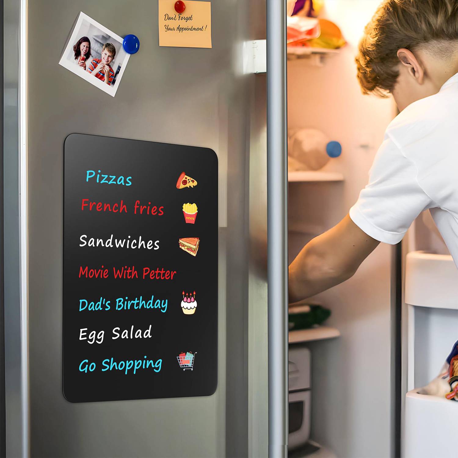 Magnetic Black Dry Erase Board Sheet w/ 3 Markers 4