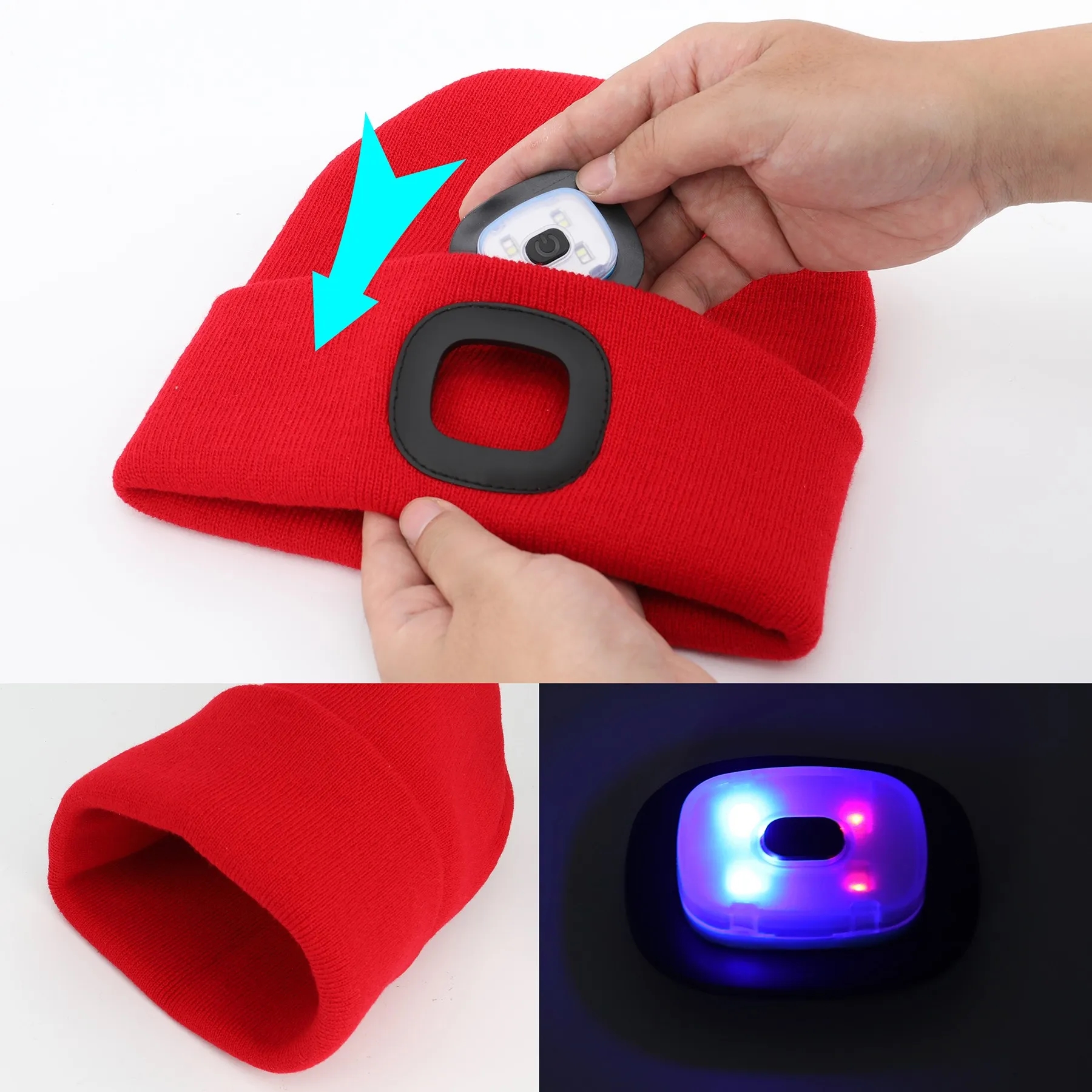 Knit Beanie With LED Light 8