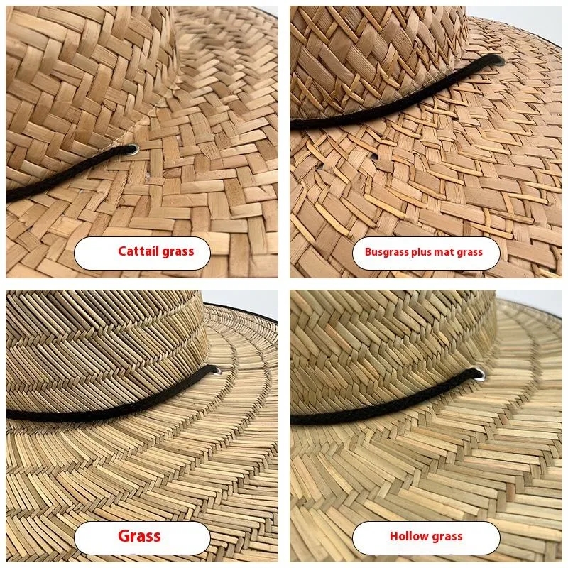 Mat Straw Sunshade Jazz Hat 6