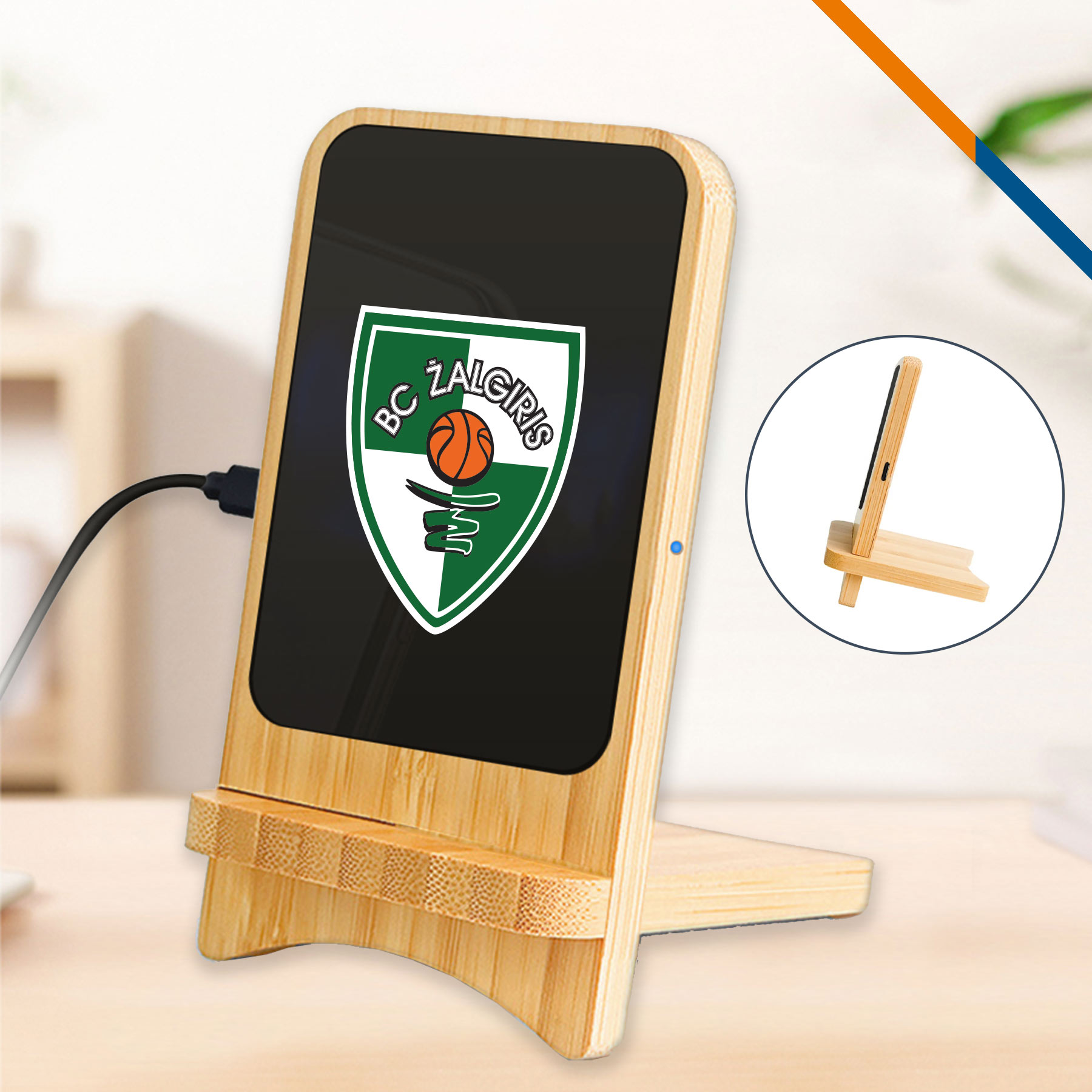 Lionel Light up Bamboo Wireless Quicker Charger Stand 5